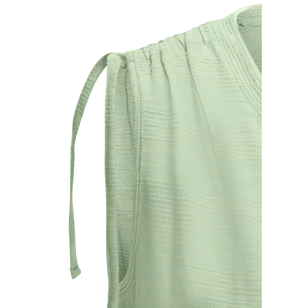 Vivance Tanktop »mit verstellbarer Raffung an der Schulter«, (2er-Pack), aus pflegeleichter Qualität mit Baumwolle