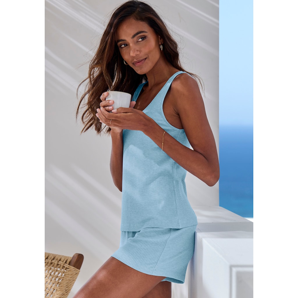 s.Oliver Pyjamaoberteil, in elastischer Rippware