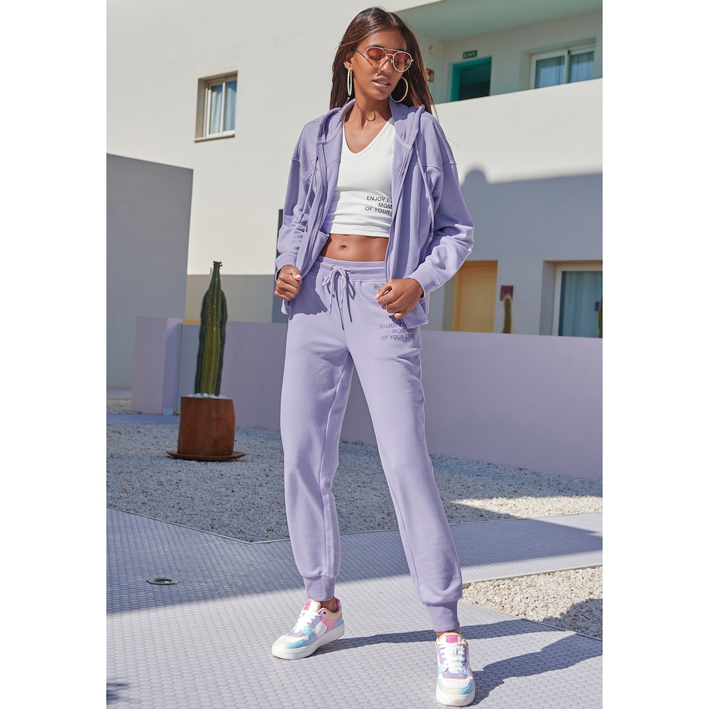 Buffalo Kapuzensweatjacke, mit Statement Druck, Loungeanzug