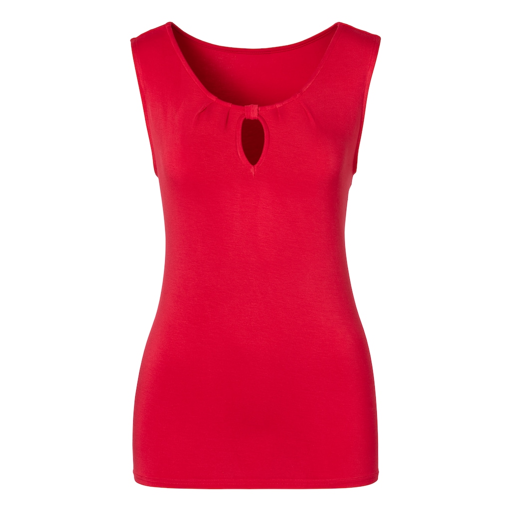LASCANA Shirttop »mit kleinem Cut-Out am Ausschnitt«, (2er-Pack), aus weichem Viskose-Stretch