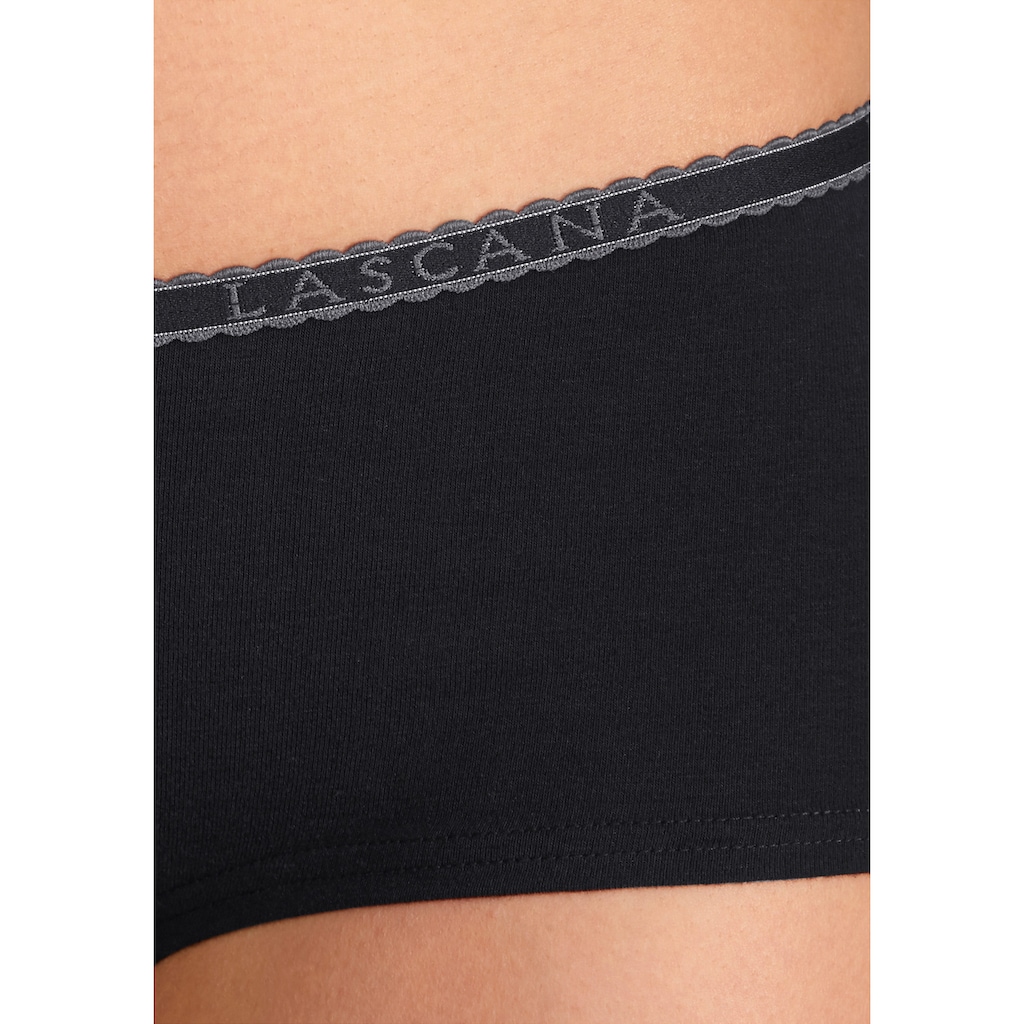 LASCANA Panty, (4er-Pack), aus elastischer Baumwoll-Qualität