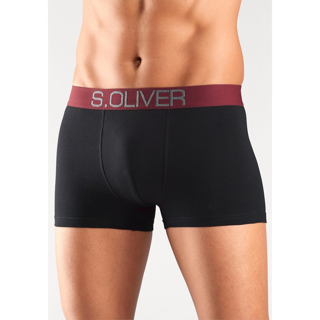 s.Oliver Boxer »Boxershorts für Herren«, (Packung, 4 St.), mit kontrastfarbenem Webbund