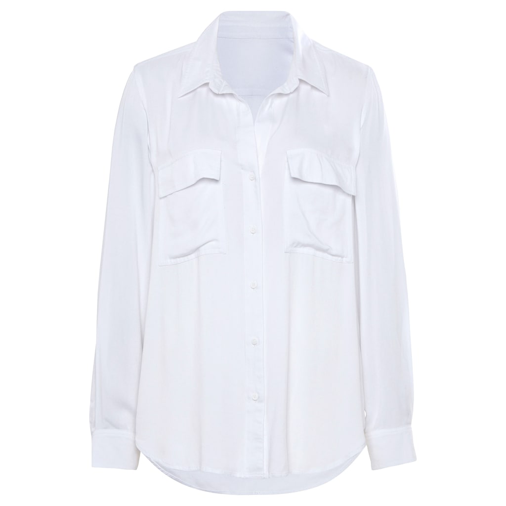 Vivance Hemdbluse, aus softer Lyocellqualität, luftige Damenbluse, casual-chic