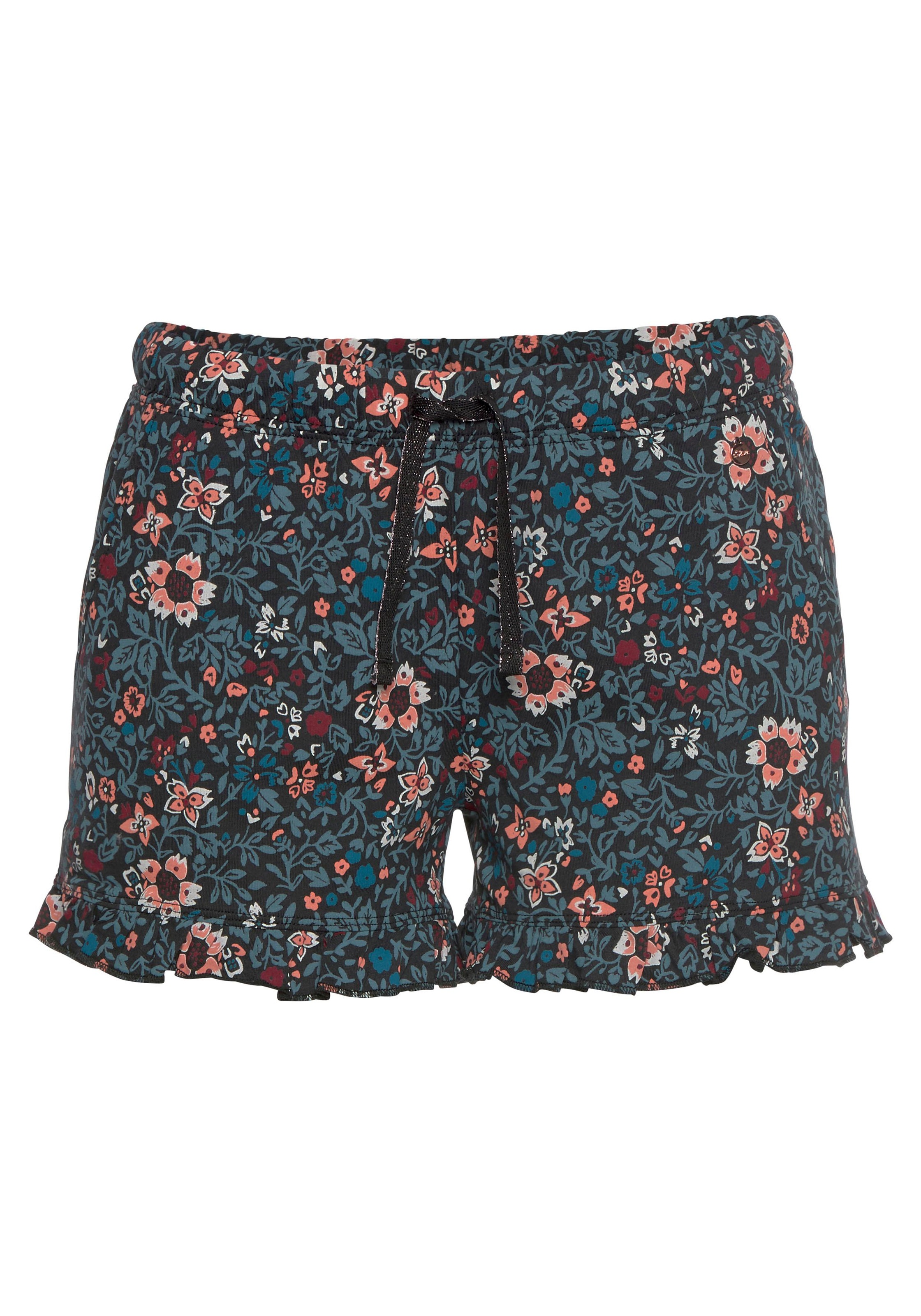 s.Oliver Pyjamashorts im Allover-Muster mit Kräuselsäumen