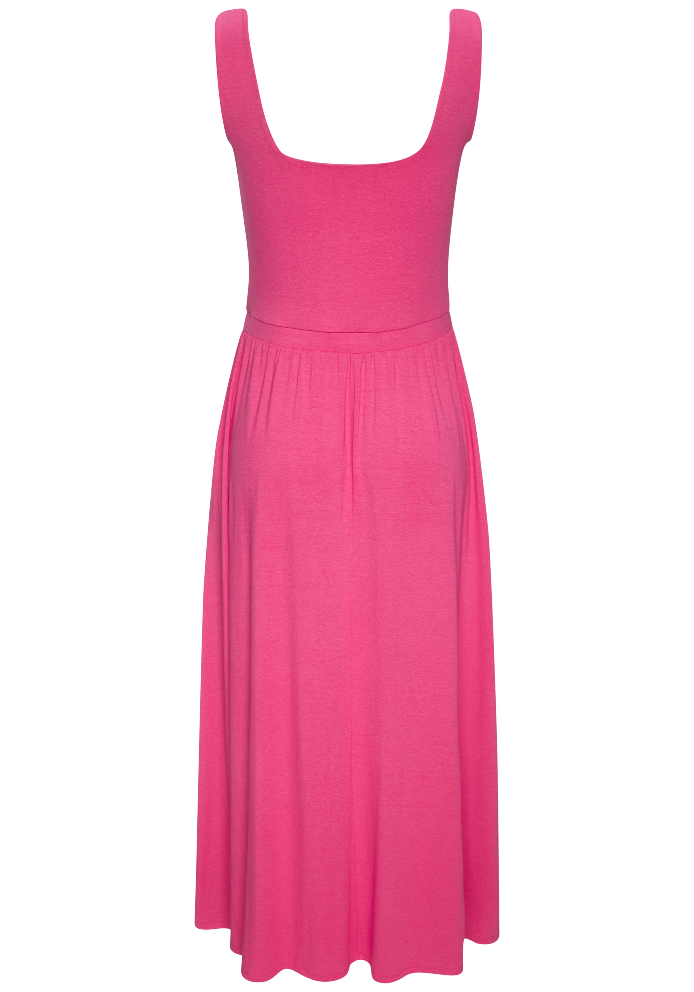 Vivance by Lascana Midikleid »mit Taschen aus weicher Viskose-Stretch-Qualität« Seitennahttaschen luftiges Jerseykleid, Basickleid, elegantes Sommerkleid, Trägerkleid