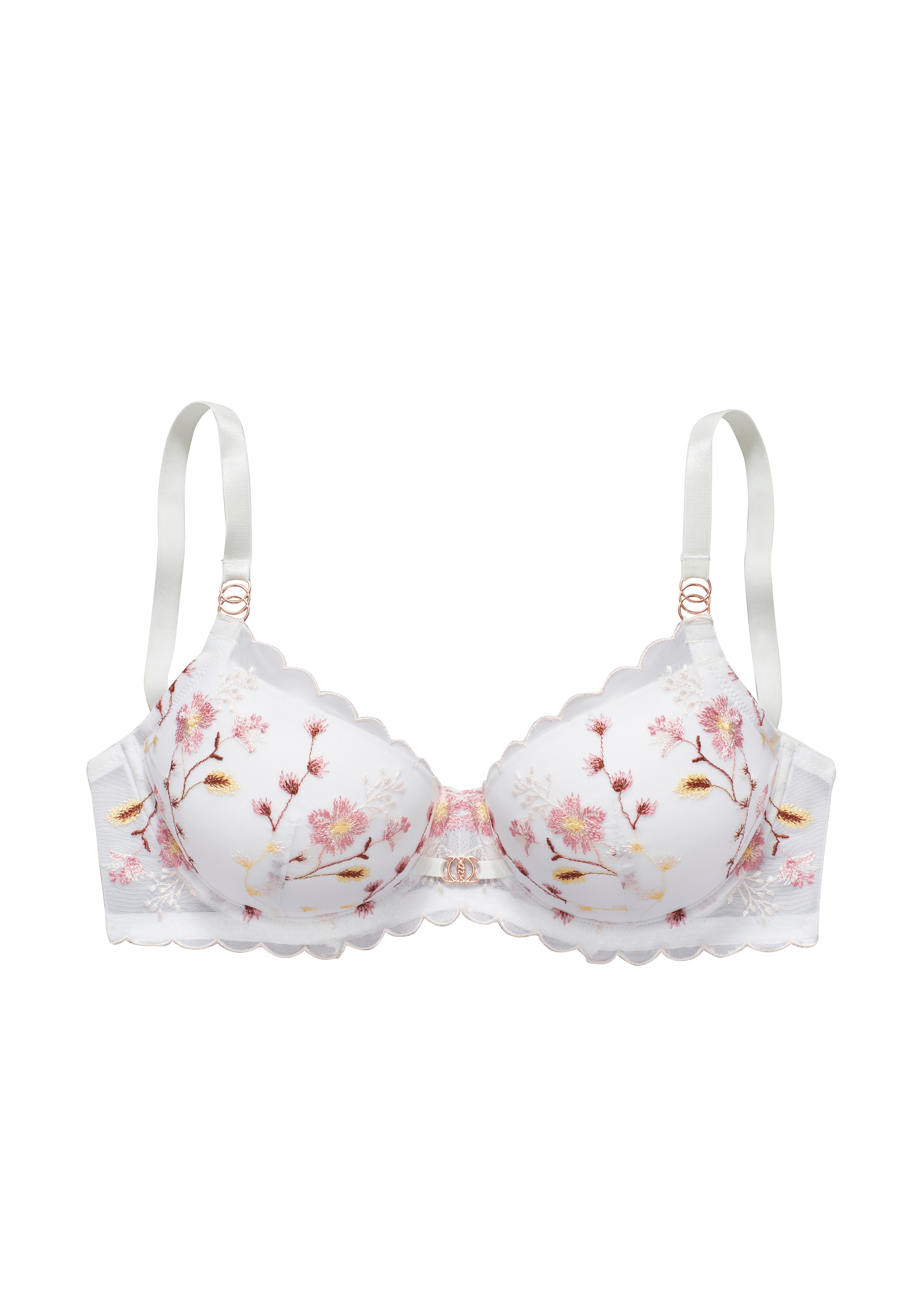 LASCANA Schalen-BH, mit Bügel aus zarter Blumen-Stickereispitze, sexy Dessous
