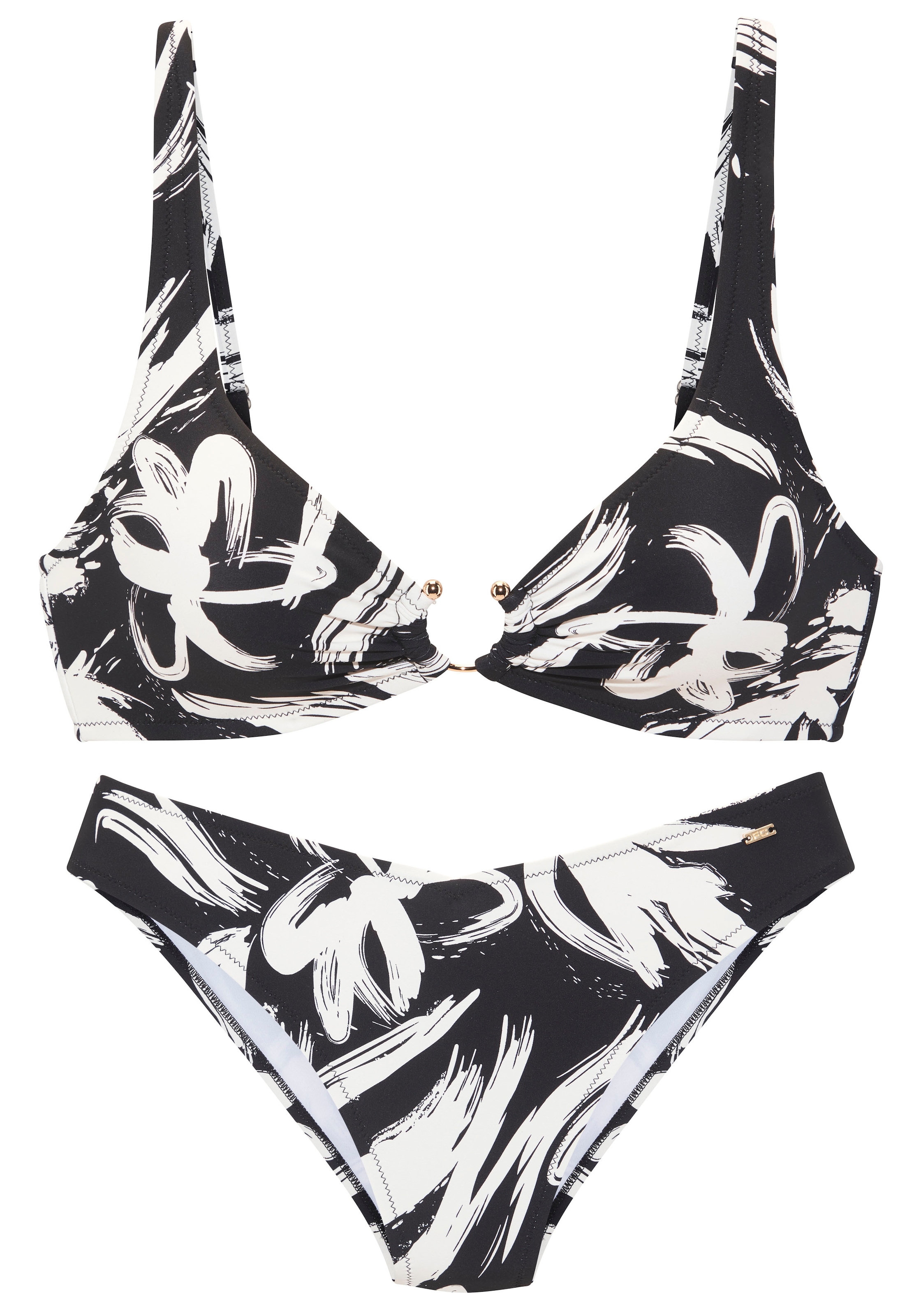 French Connection Bustier-Bikini mit modischem Allover-Print