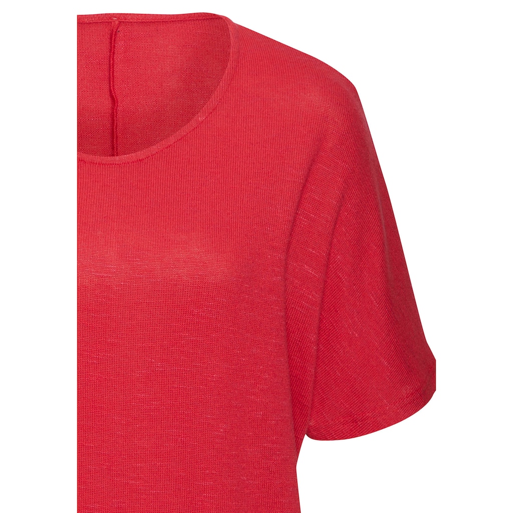 Vivance Kurzarmshirt »mit breitem Bund«, aus weichem Viskose-Feinstrick