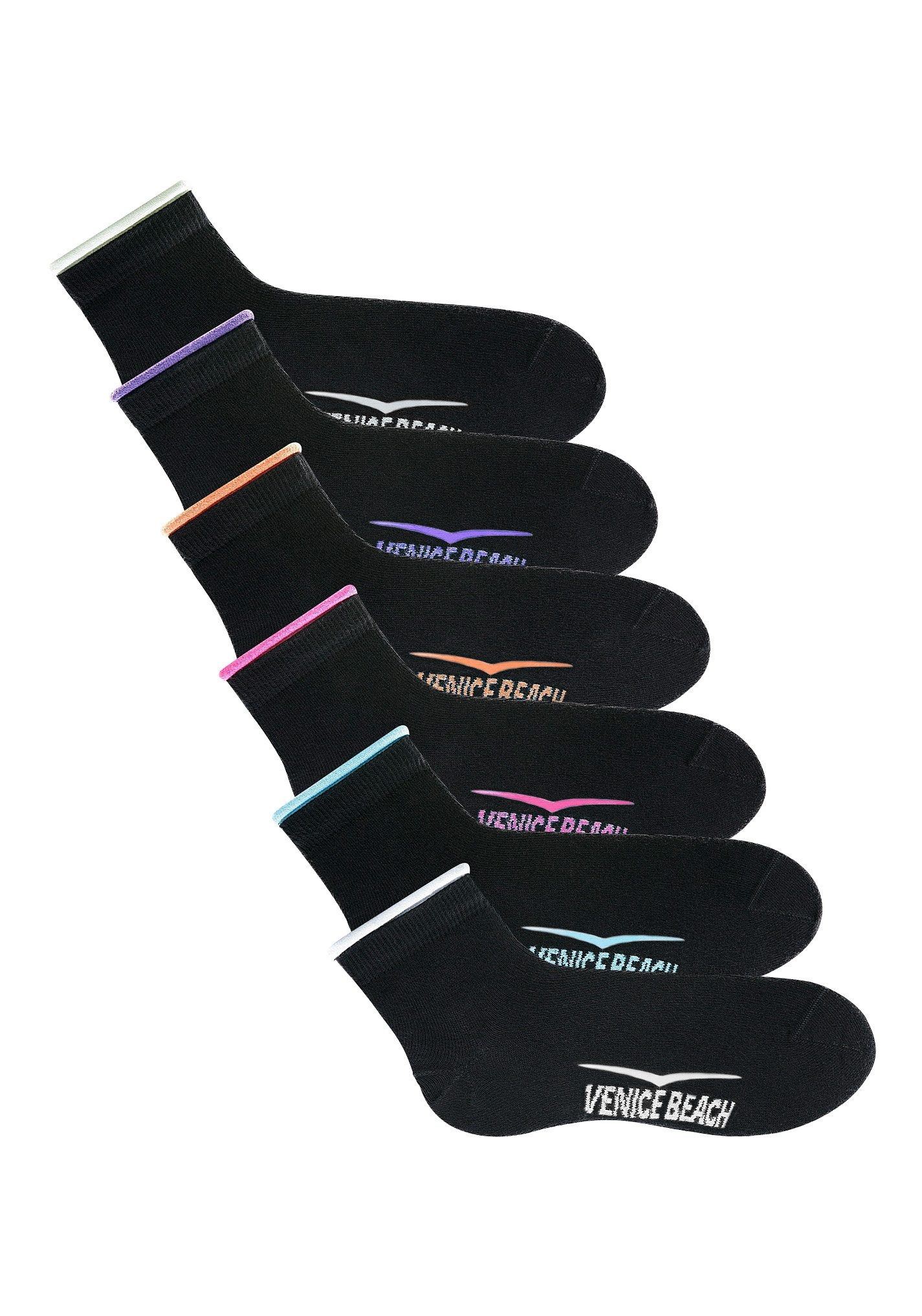 Venice Beach Kurzsocken Packung, 6 Paar tlg. mit druckfreiem Bündchen