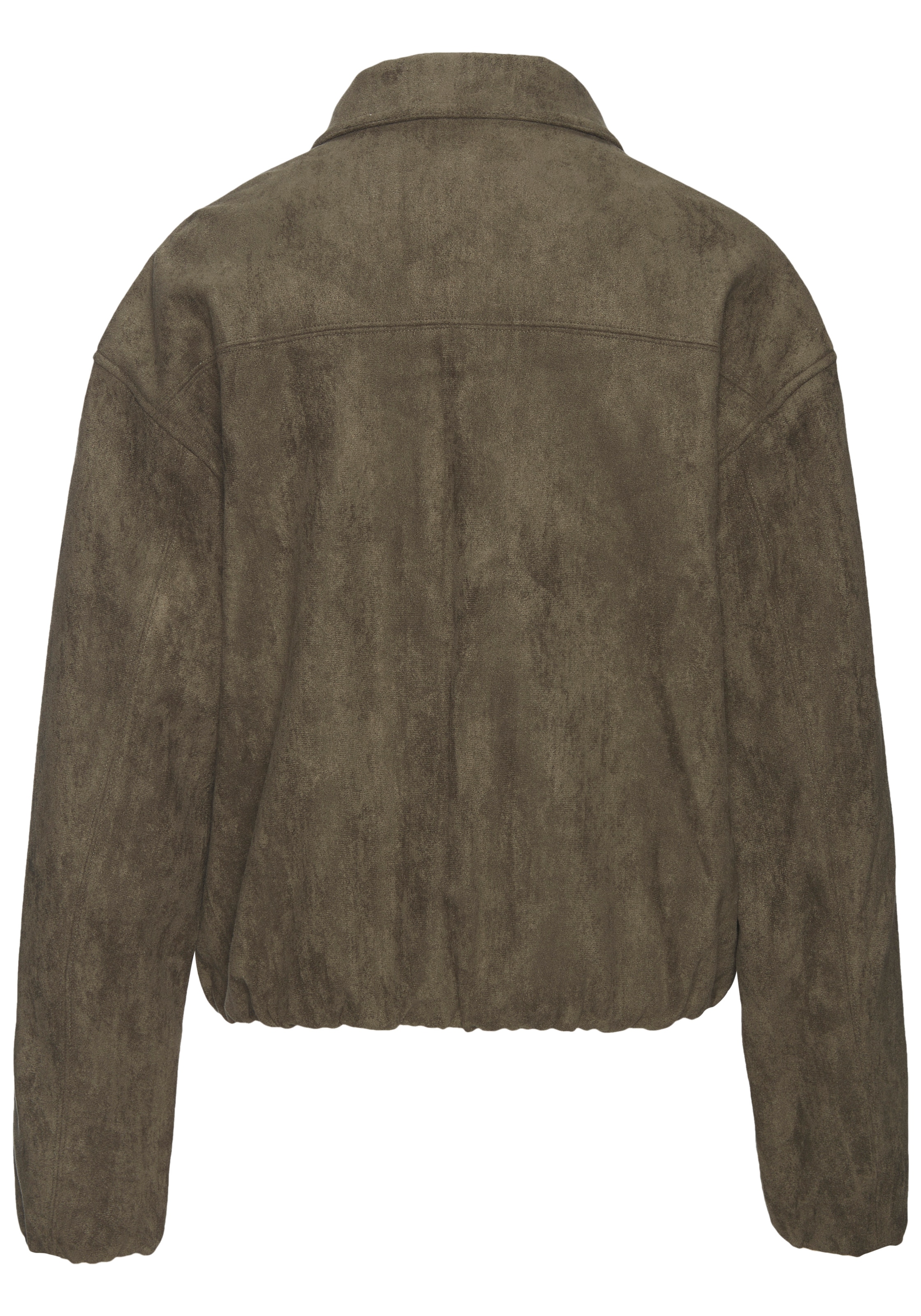 LASCANA Veste en imitation cuir »in Veloursleder-Optik mit verdecktem Reissverschluss vorne, Oversize« modische Übergangsjacke aus Velourlederimitat, kurze Lederimitatjacke