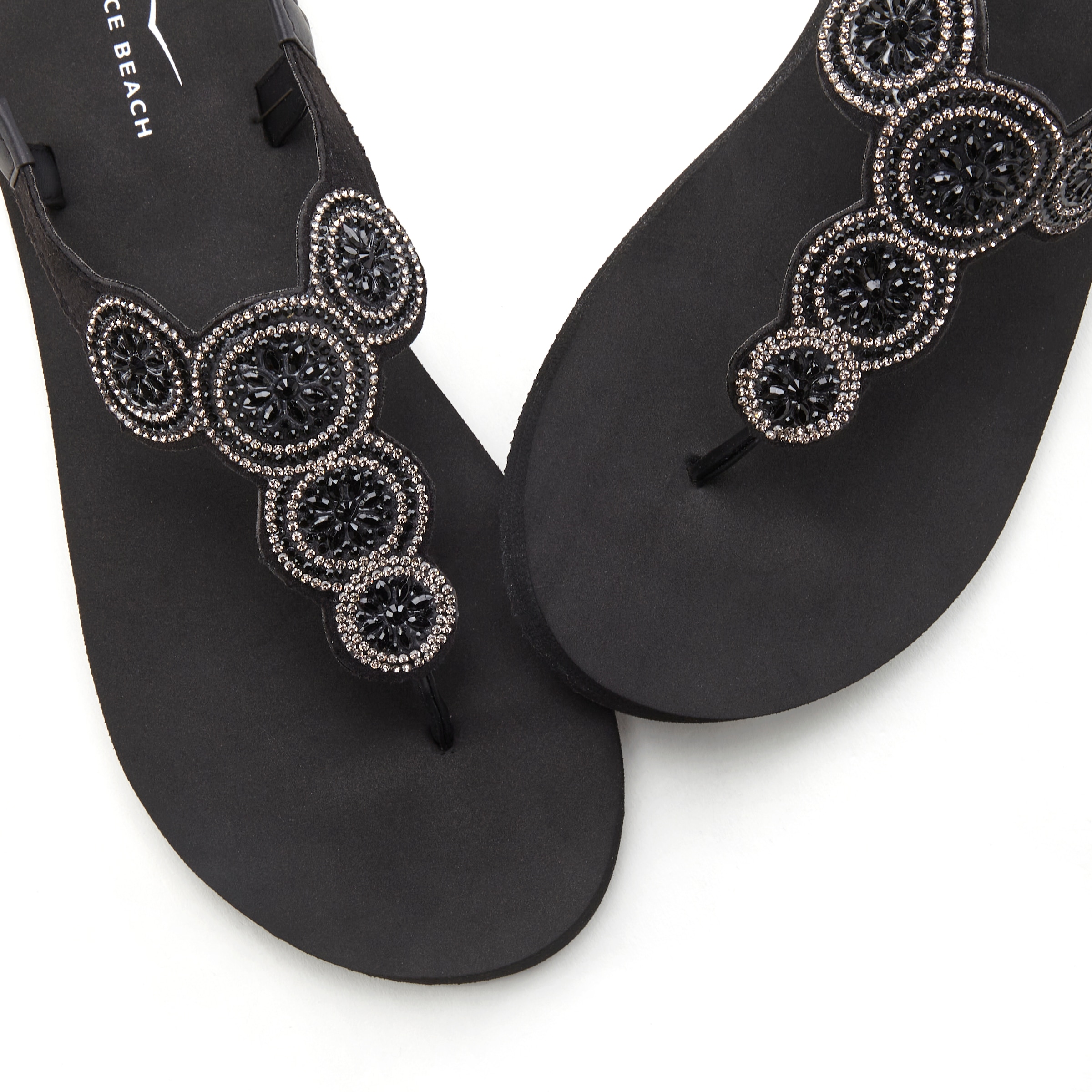 Venice Beach Zehensteg-Sandale, ultraleicht mit Glitzerdetails VEGAN