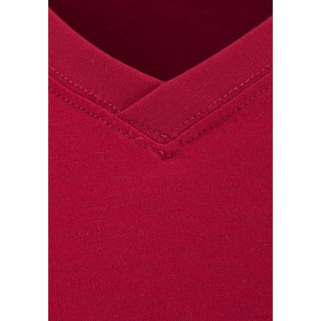 H.I.S T-Shirt, (Packung, 3 tlg.), mit V-Ausschnitt aus Baumwolle, Unterhemd, T-Shirt