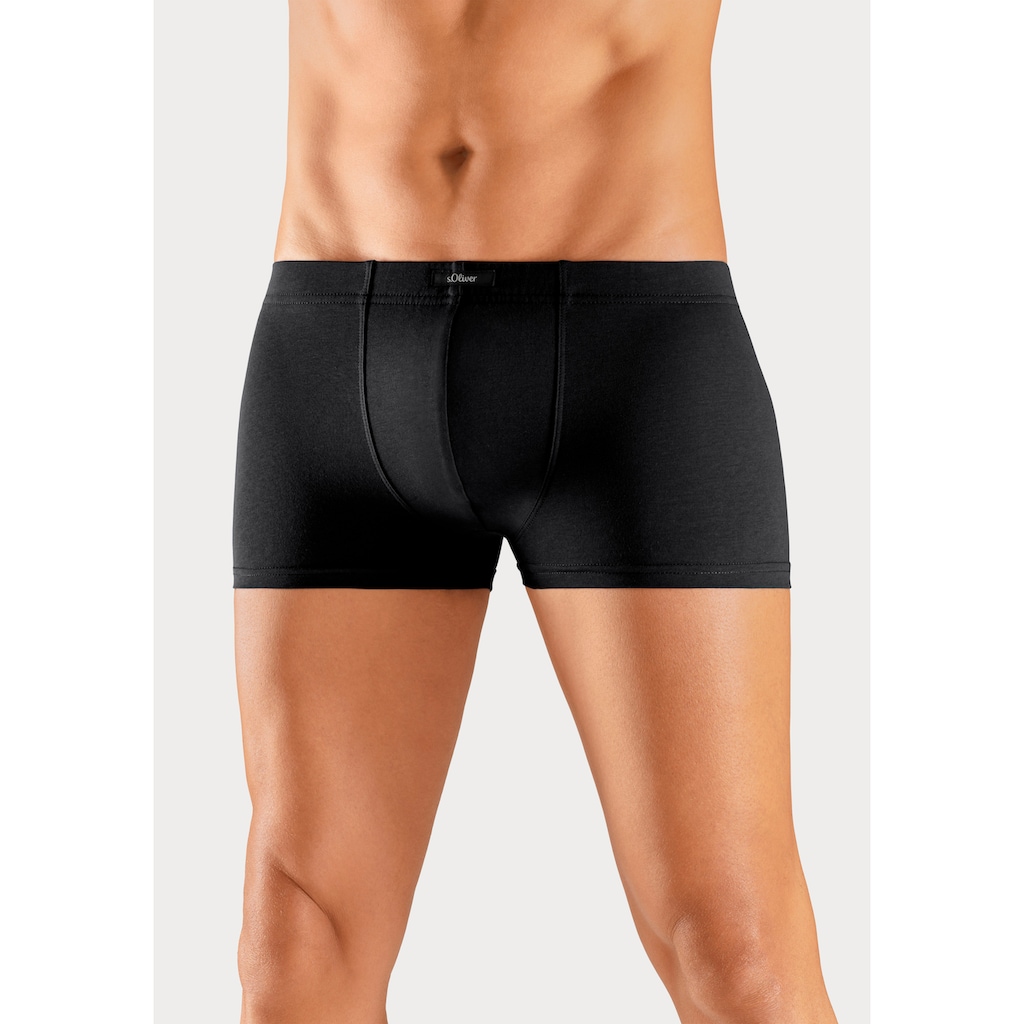 s.Oliver Hipster, (Dose, 4 St.), knapp sitzende Boxershorts aus Baumwollmischung in der Dose verpackt