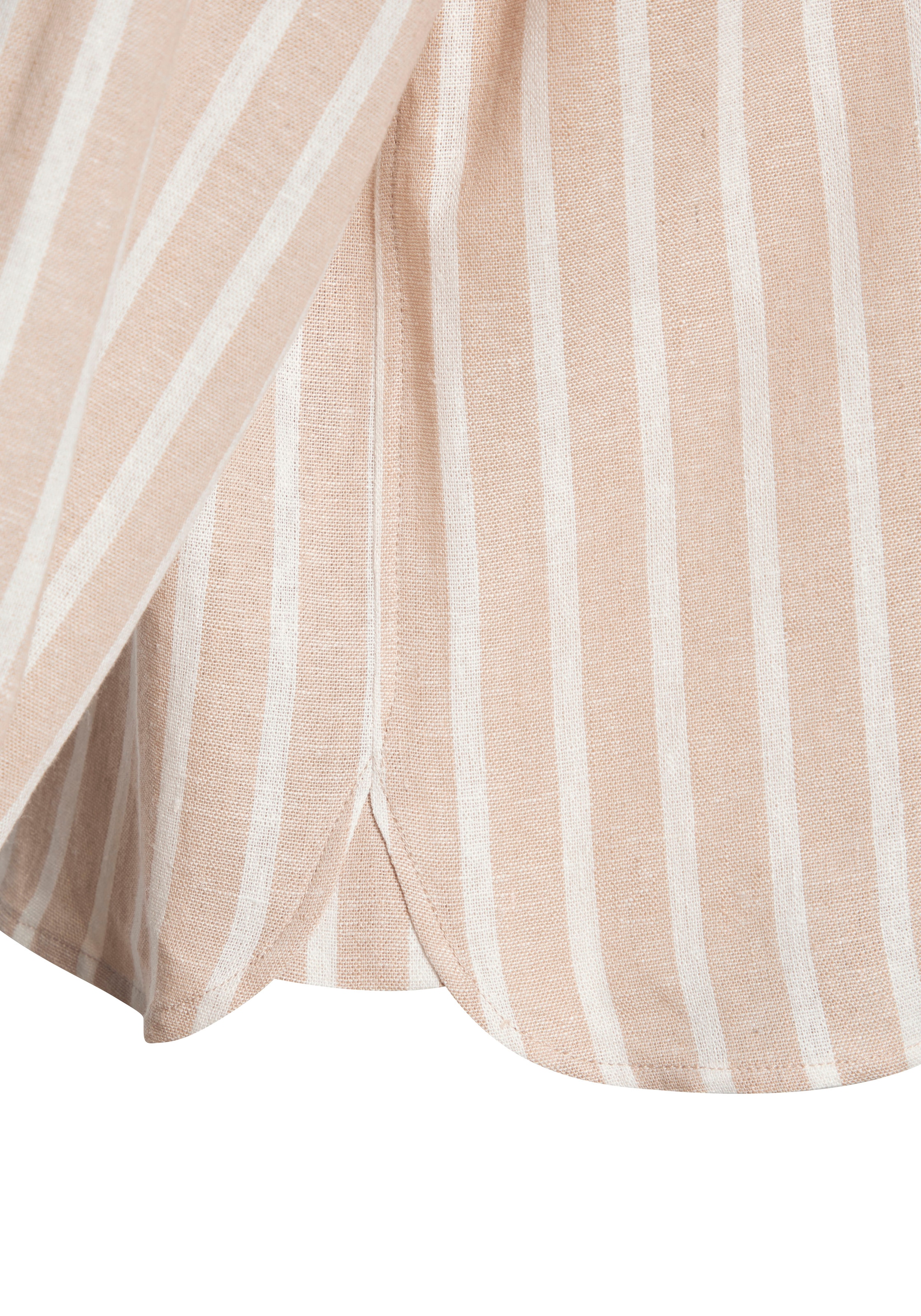 Buffalo Hemdbluse, mit Leinenanteil, luftige Langarmbluse mit Hemdkragen