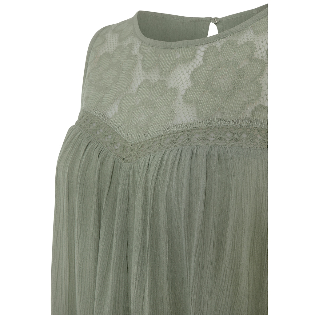 Buffalo Crepebluse, mit Spitzeneinsatz, Blusentop, Boho-Style