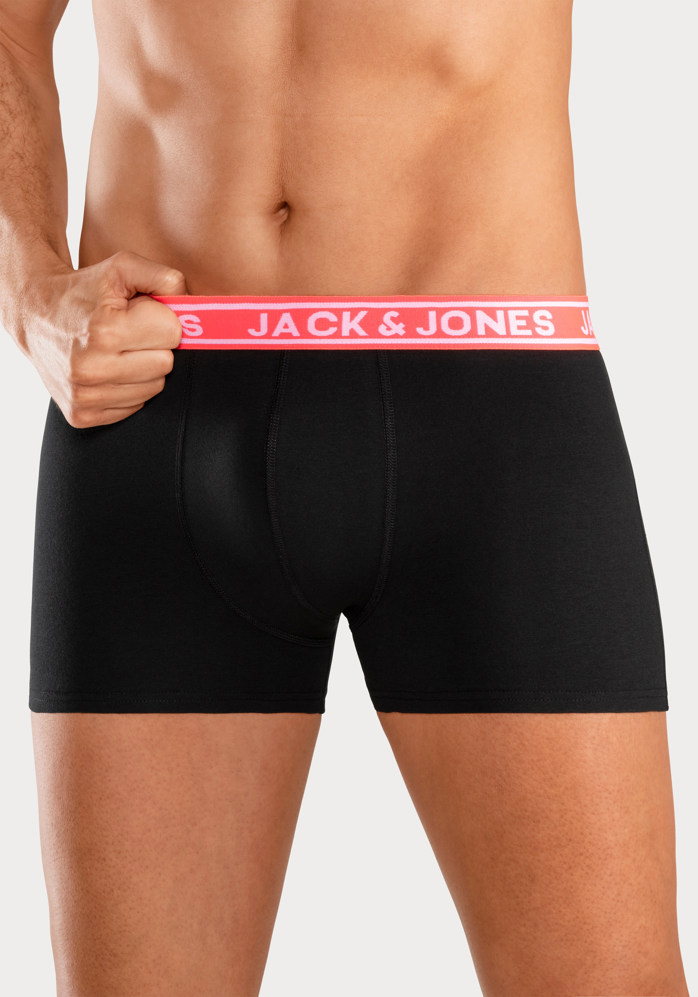 Jack & Jones Tronc »JACCRISP im 6er Pack mit Logobund und Stretchkomfort« Packung, 6 cuis unifarben mit Farbeinsatz, modisch, eng anliegend, Baumwollmischung