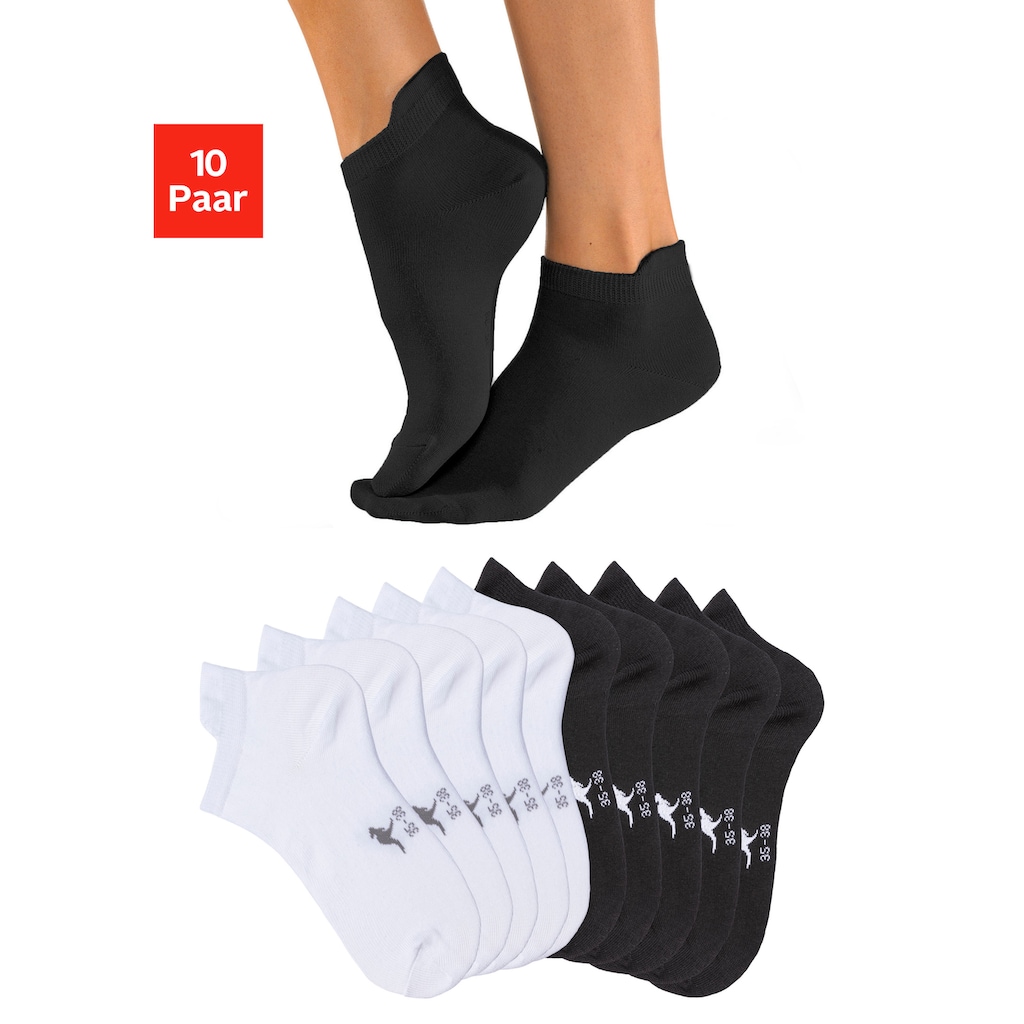 KangaROOS Sneakersocken, (Packung, 10 Paar), mit erhöhtem Bündchen