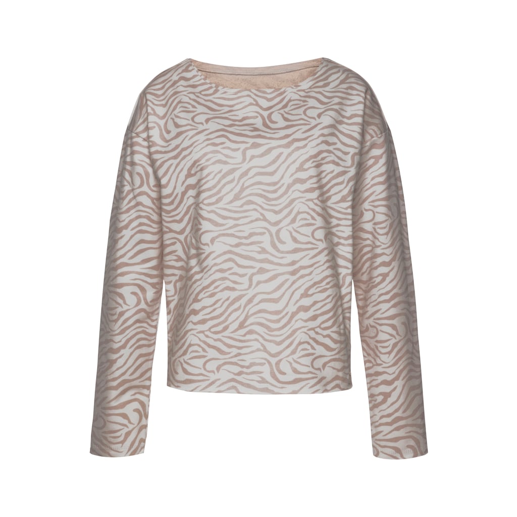 LASCANA Sweatshirt, Langarmshirt in locker sitzendem Schnitt, Loungewear
