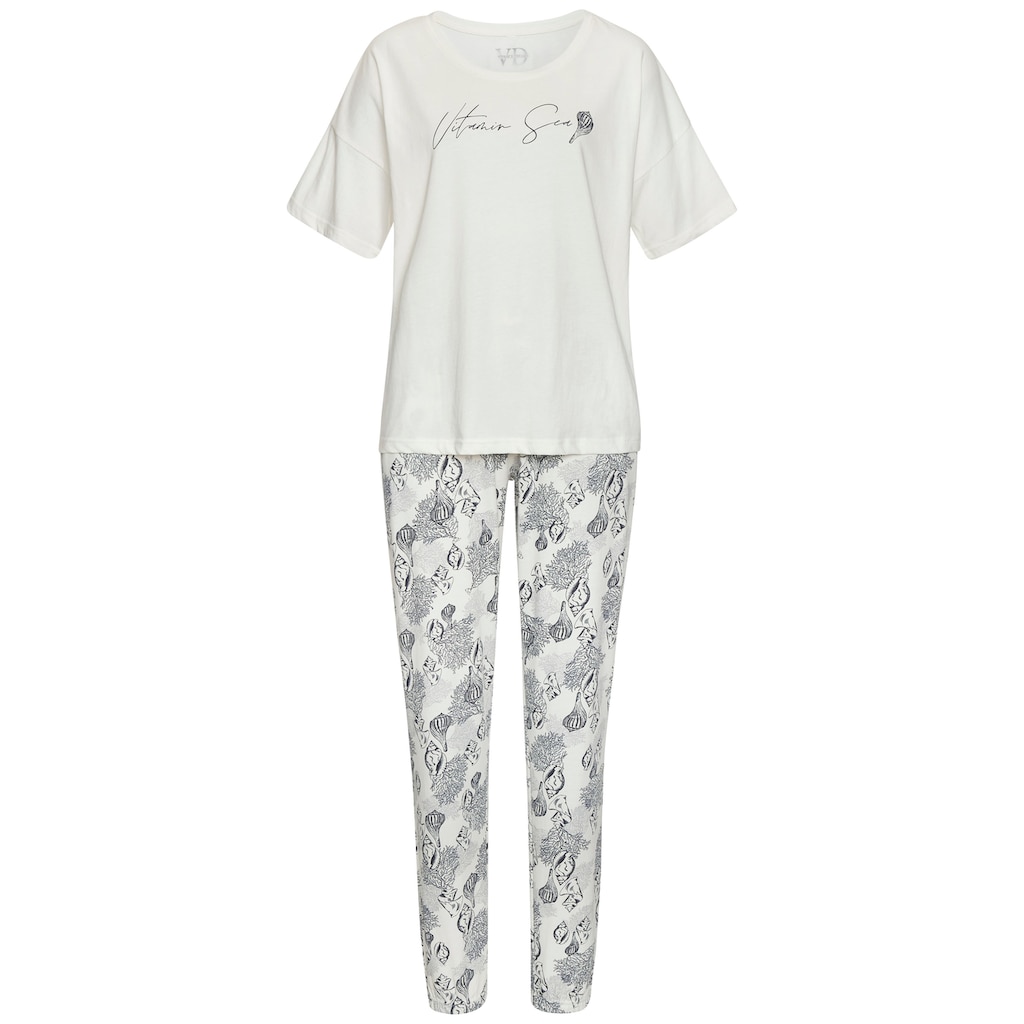 Vivance Dreams Pyjama, (Set, 2 tlg.), Allover-Druck