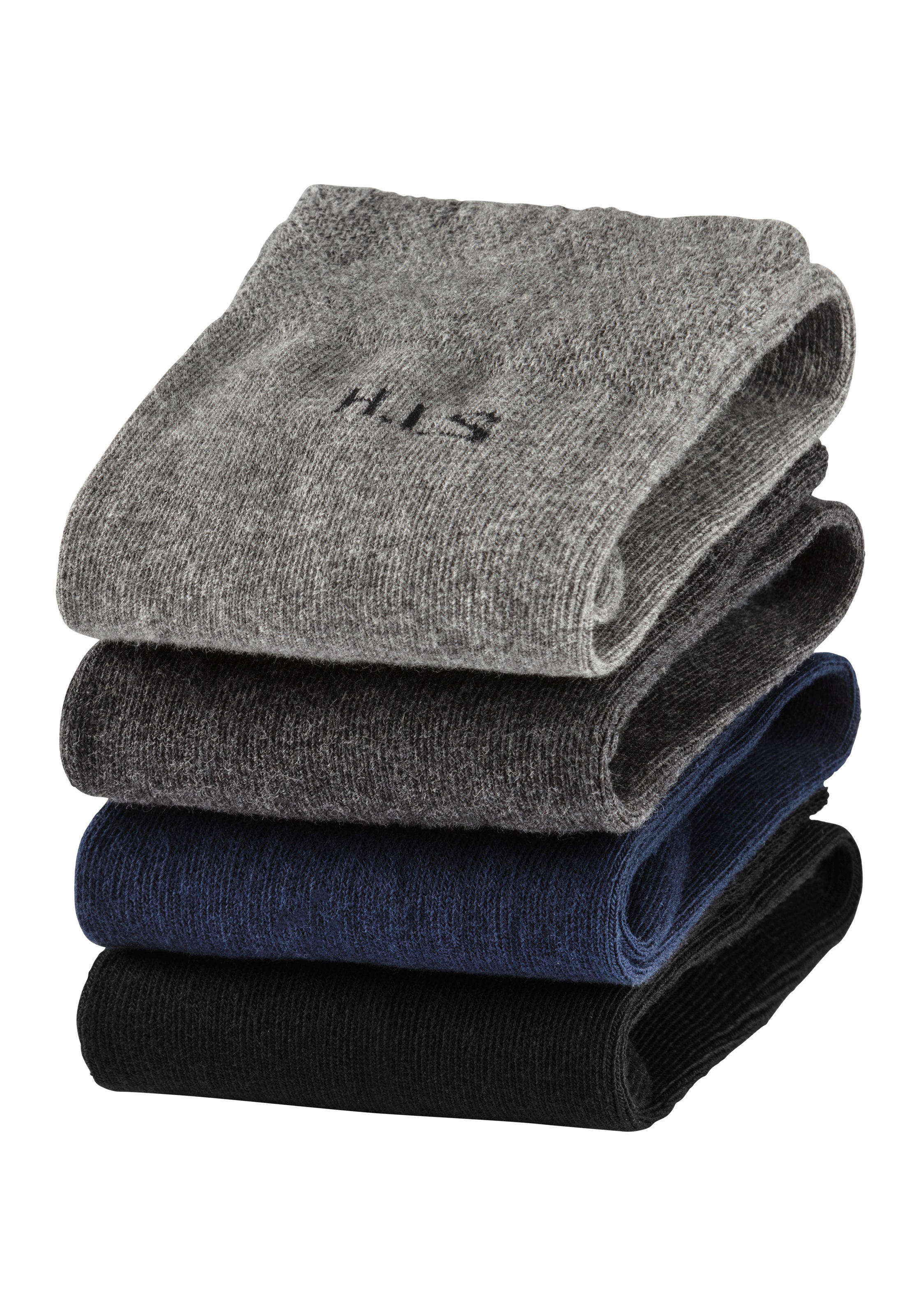 H.I.S Socken Packung, 4 Stk. tlg. mit druckfreiem Bündchen