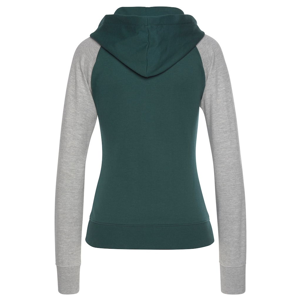 Bench. Loungewear Kapuzensweatjacke, mit farblich abgesetzten Ärmeln, Loungeanzug