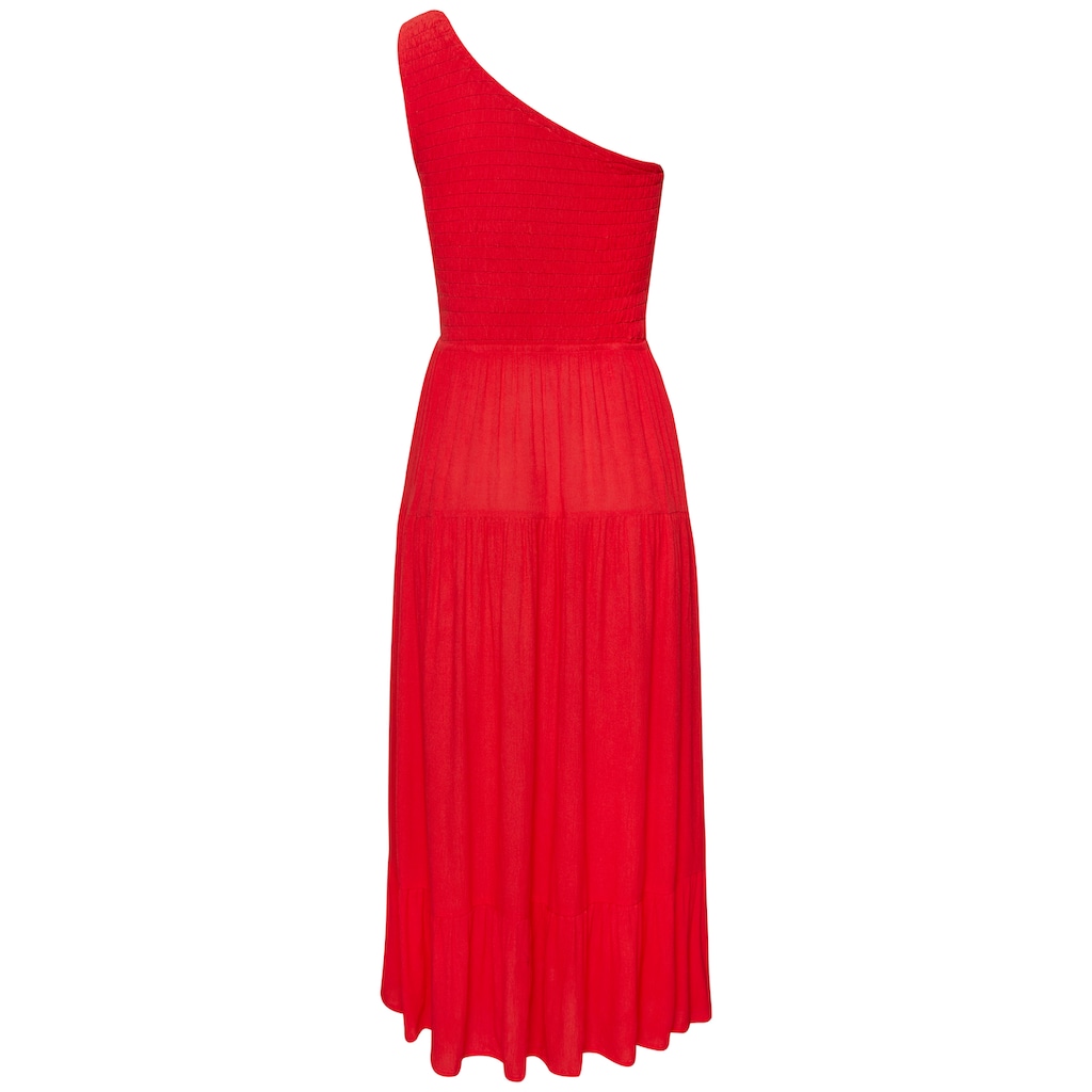 Buffalo One-Shoulder-Kleid, mit Volants, strukturiertes Strandkleid, sommerlich