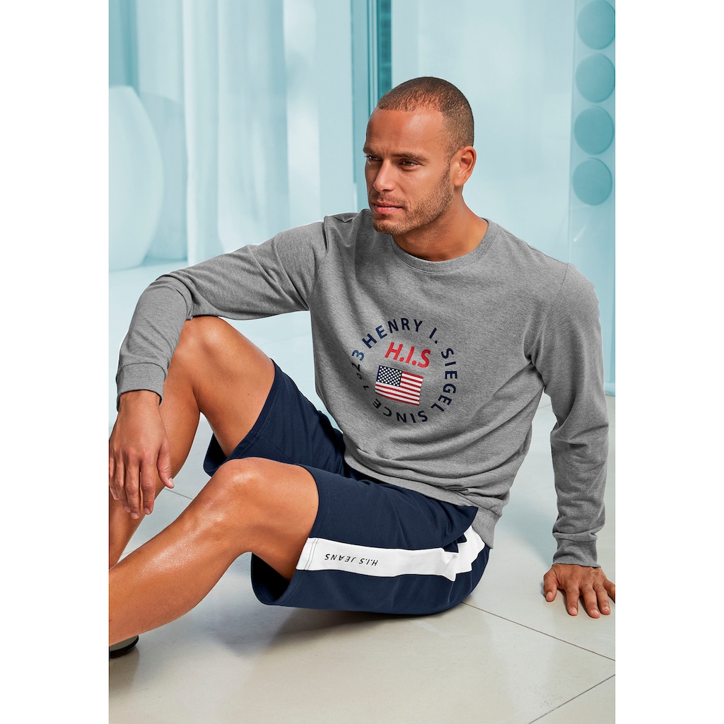 H.I.S Sweatshorts, seitlicher Streifen mit Logodruck