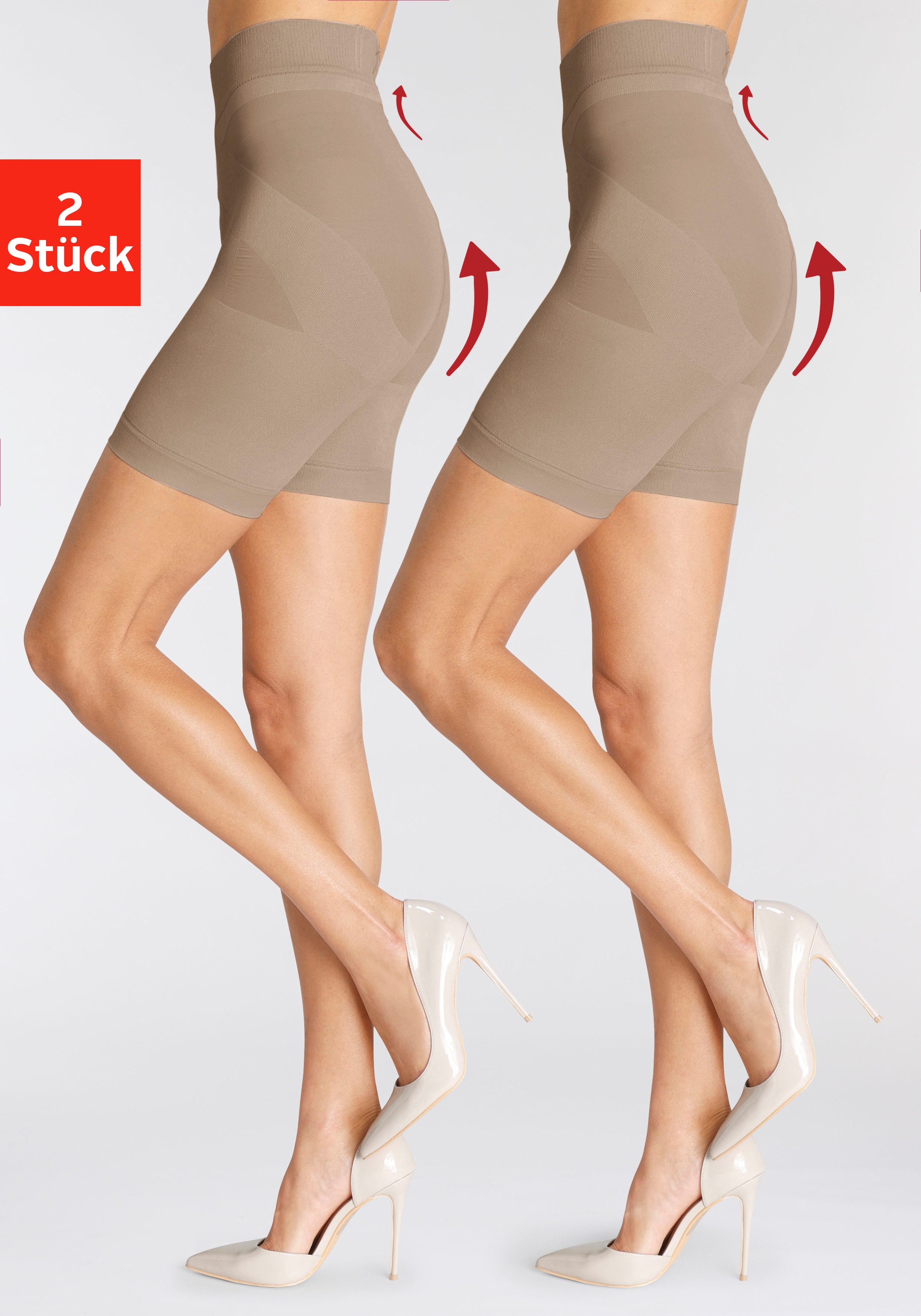 LASCANA Feinstrumpf-Kurzhose 2 Stk. tlg. mit Shaping-Effekt