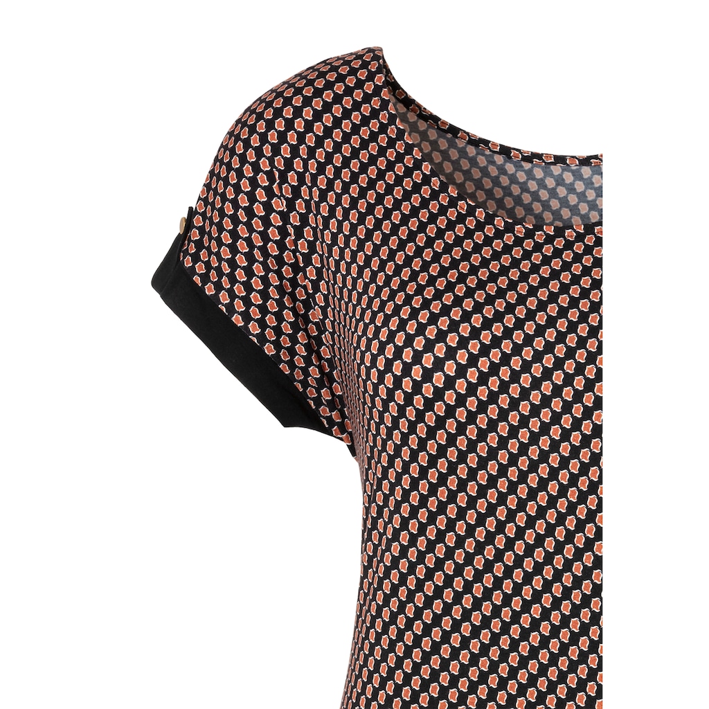 Vivance Kurzarmshirt »mit dekorativem Ärmelsaum«, aus weichem Viskose-Stretch