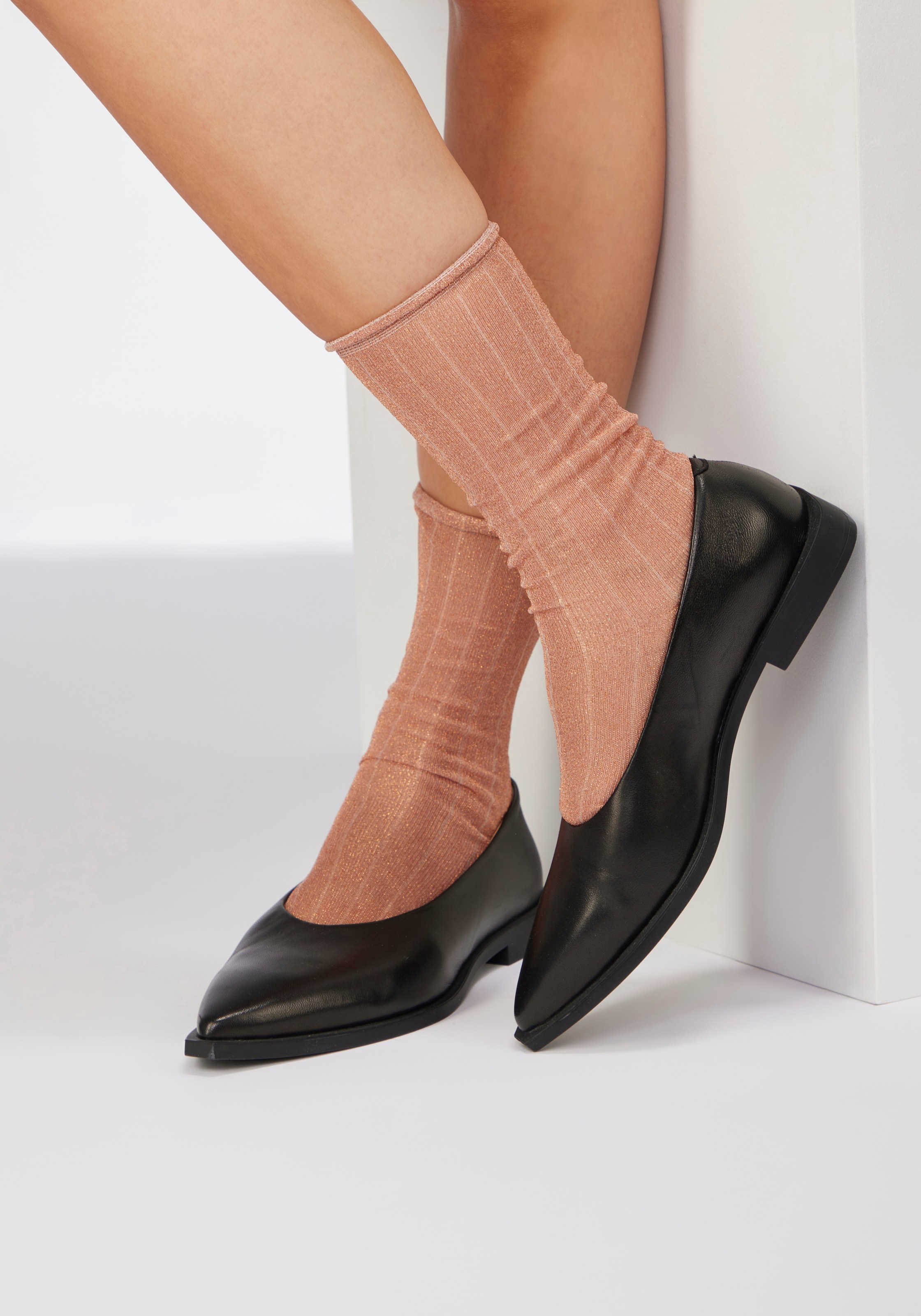 Copenhagen Studios Chaussettes longues Paquet, 2 Couple tlg. transparent und mit Glitzer