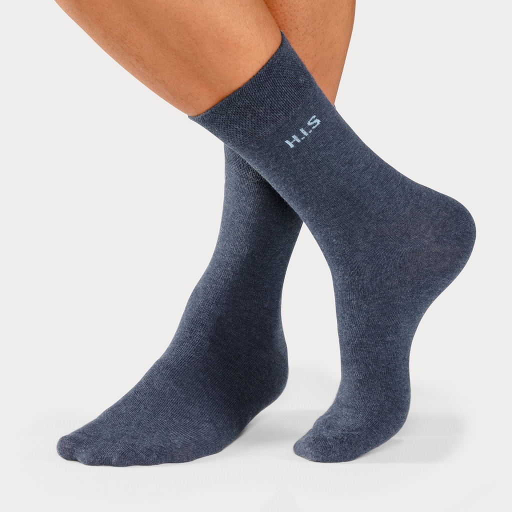 H.I.S Socken, (Packung, 4 Paar), mit druckfreiem Bündchen