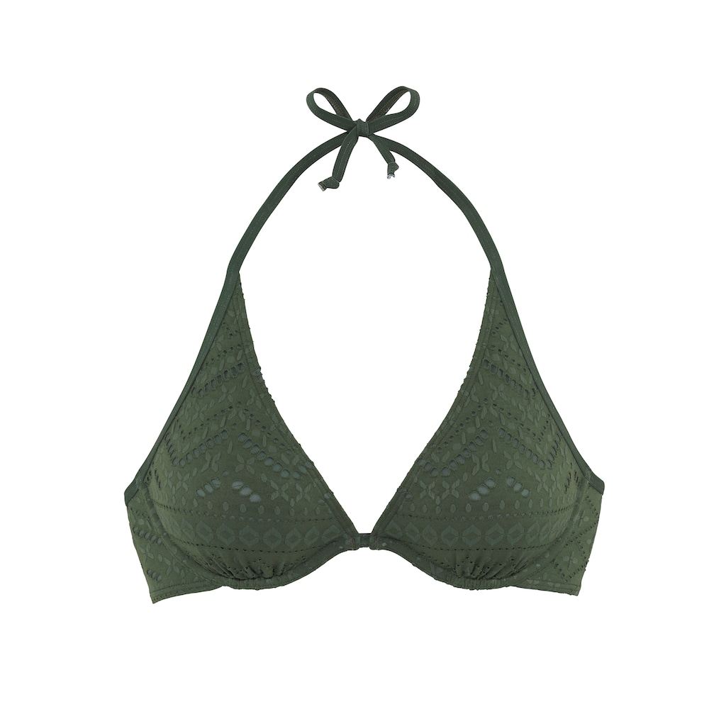 LASCANA Bügel-Bikini-Top »Omara«, mit Lochstickerei