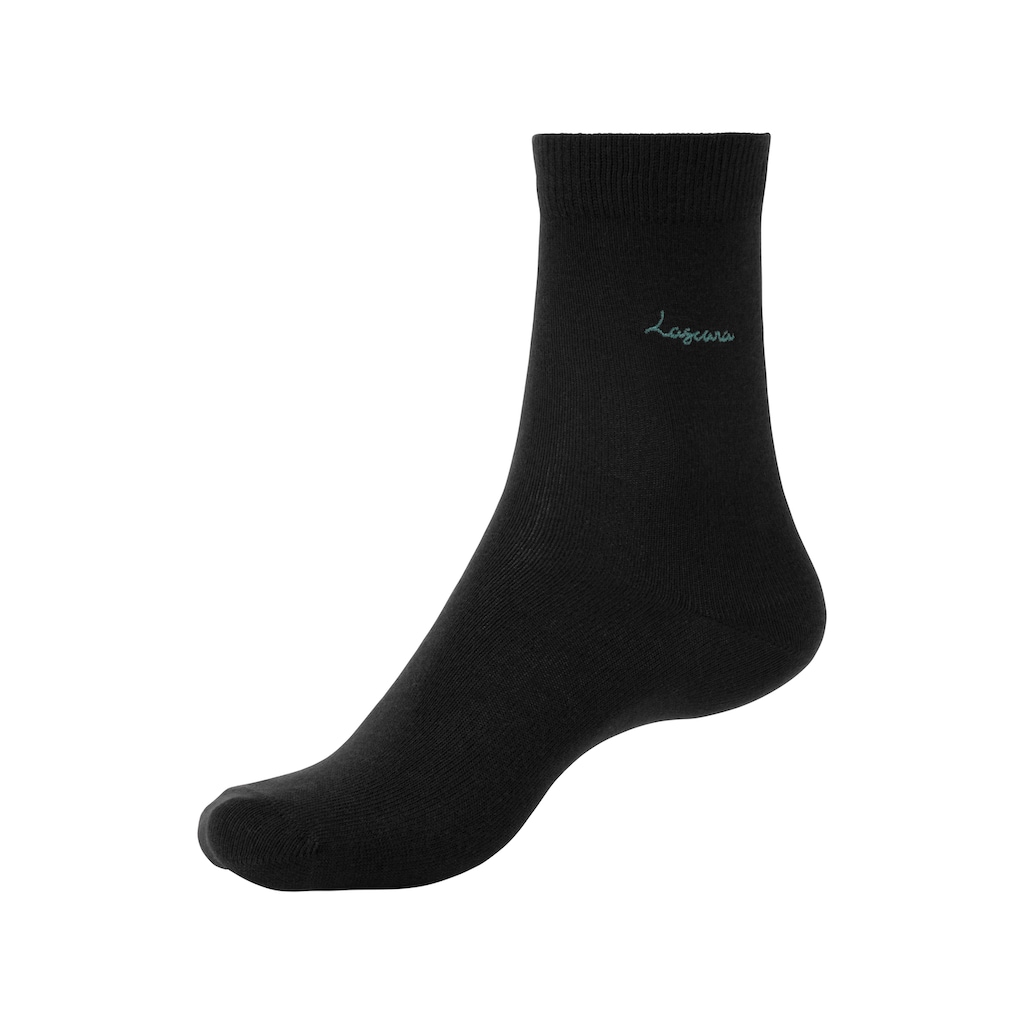 LASCANA Basicsocken, (Box, 7 Paar), mit hochwertiger Logo Stickerei