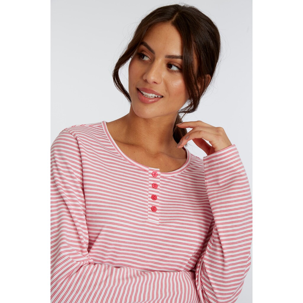 Vivance Dreams Pyjama, (Set, 2 tlg.), mit garngefärbten Streifen