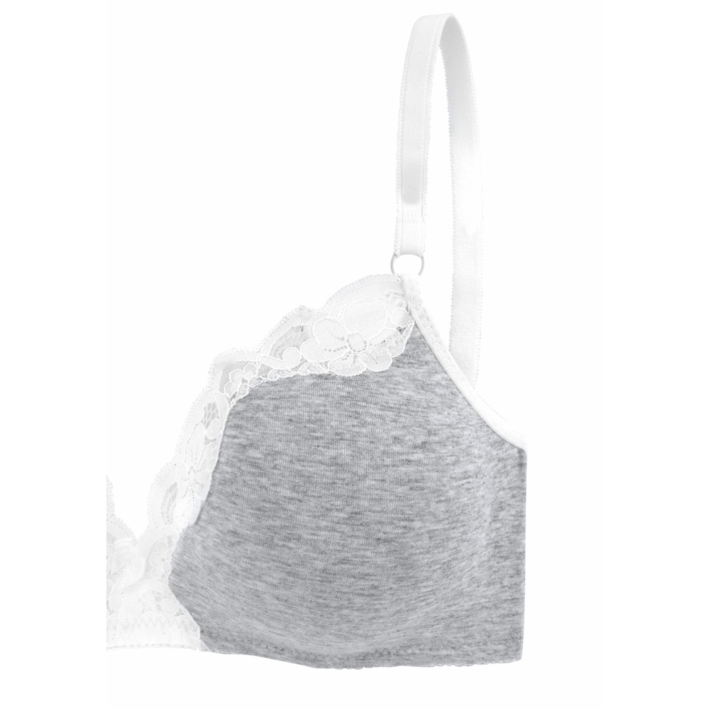petite fleur Bralette-BH, ohne Bügel aus Baumwolle mit Spitze