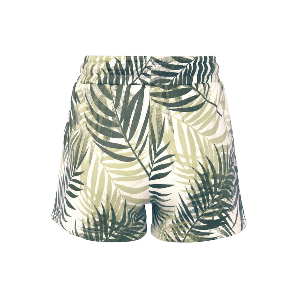 LASCANA Sweatshorts, Loungeshorts im schönen Allover-Blätterdruck, Loungewear