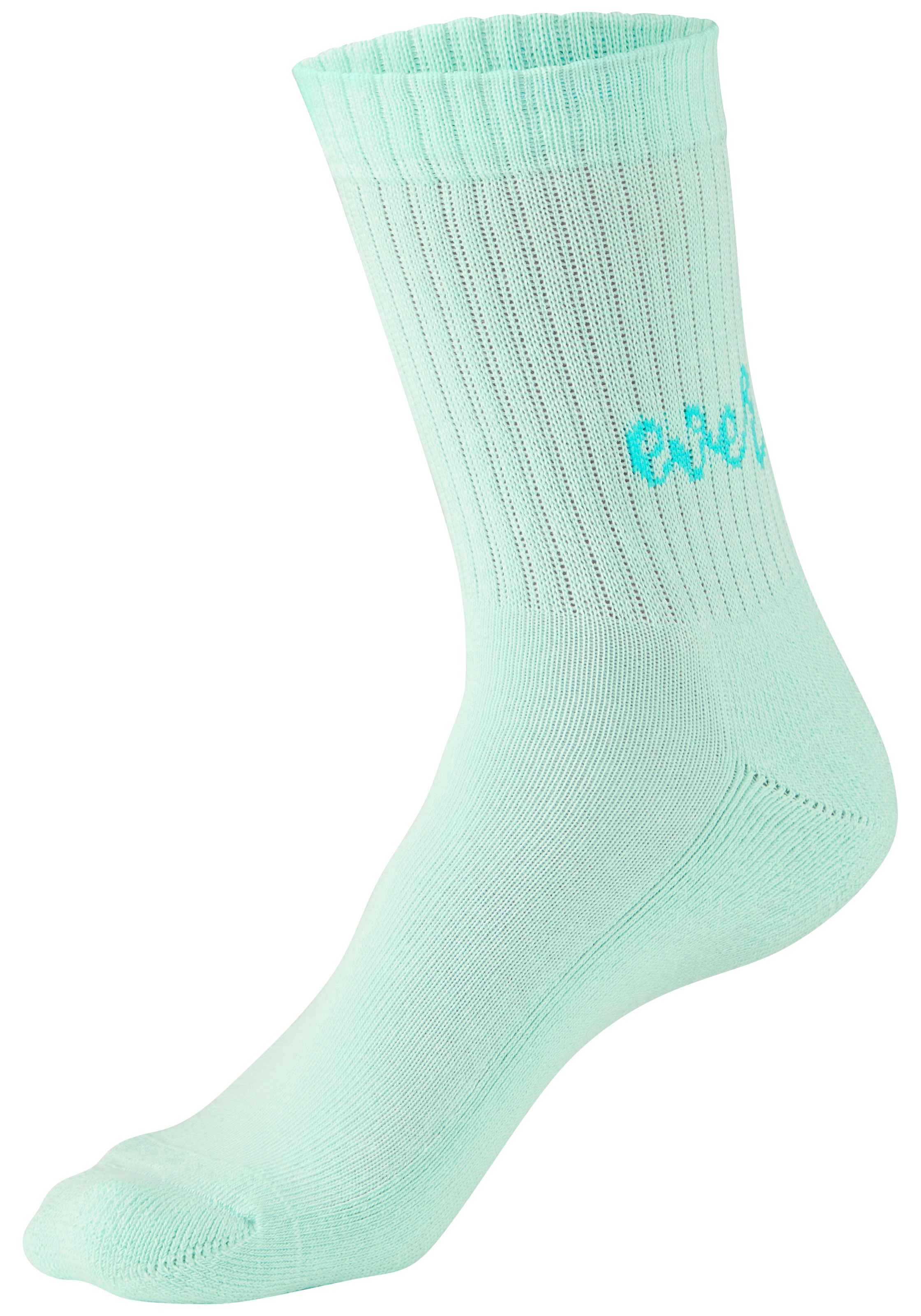 H.I.S Chaussettes de tennis »Damen Sportsocken daily socks« Paquet, 7 Couple tlg. avec du molleton bouclé au pied et des inscriptions attrayantes