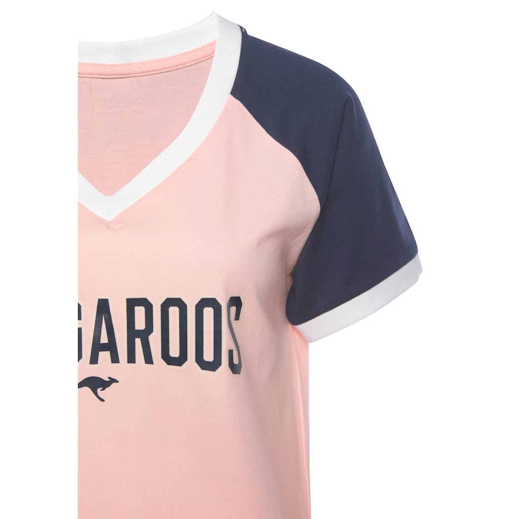 KangaROOS Bigshirt, mit kontrastfarbenen Raglanärmeln