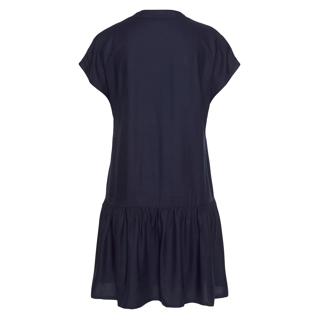 s.Oliver Blusenkleid, mit Volant am Rock, Tunikakleid, Sommerkleid, Basic