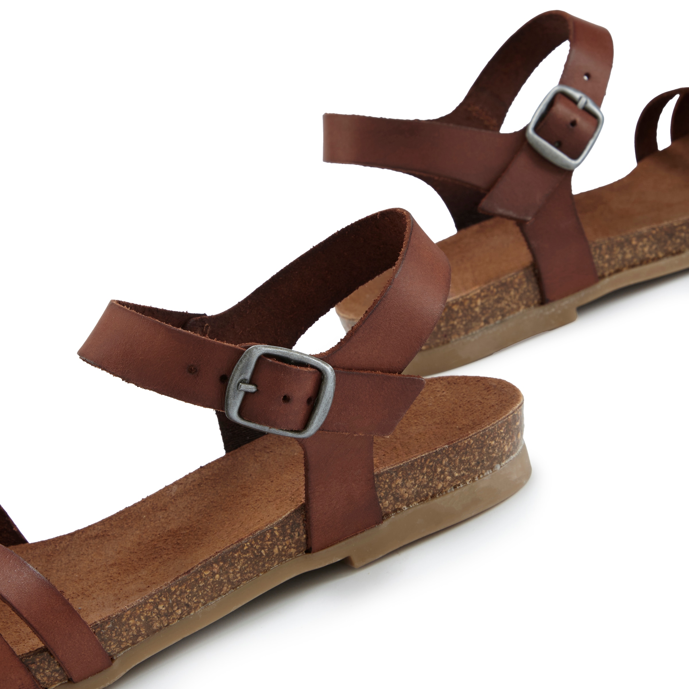 LASCANA Sandale »Sandalette, Sommerschuh«  aus Leder mit komfortablem Korkfussbett