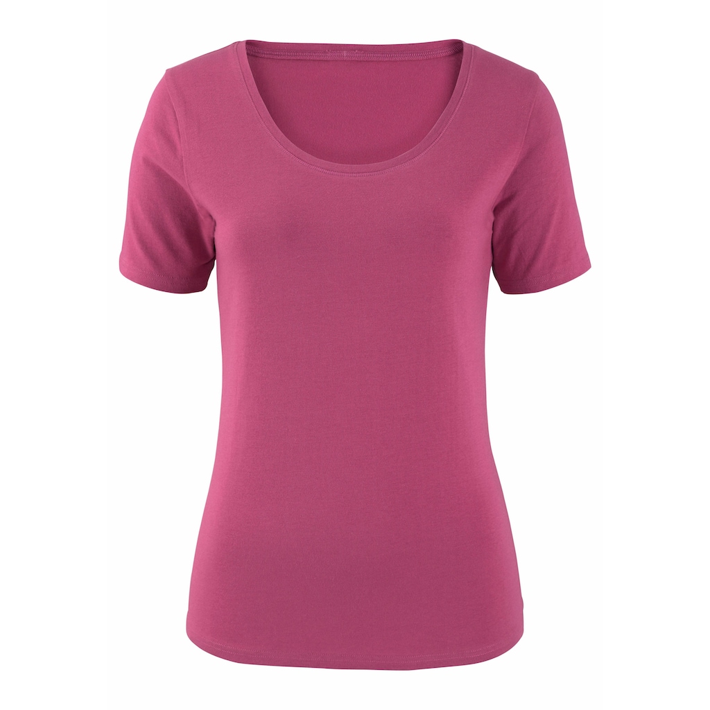 Vivance T-Shirt »aus elastischer Baumwoll-Qualität«, (2er-Pack)