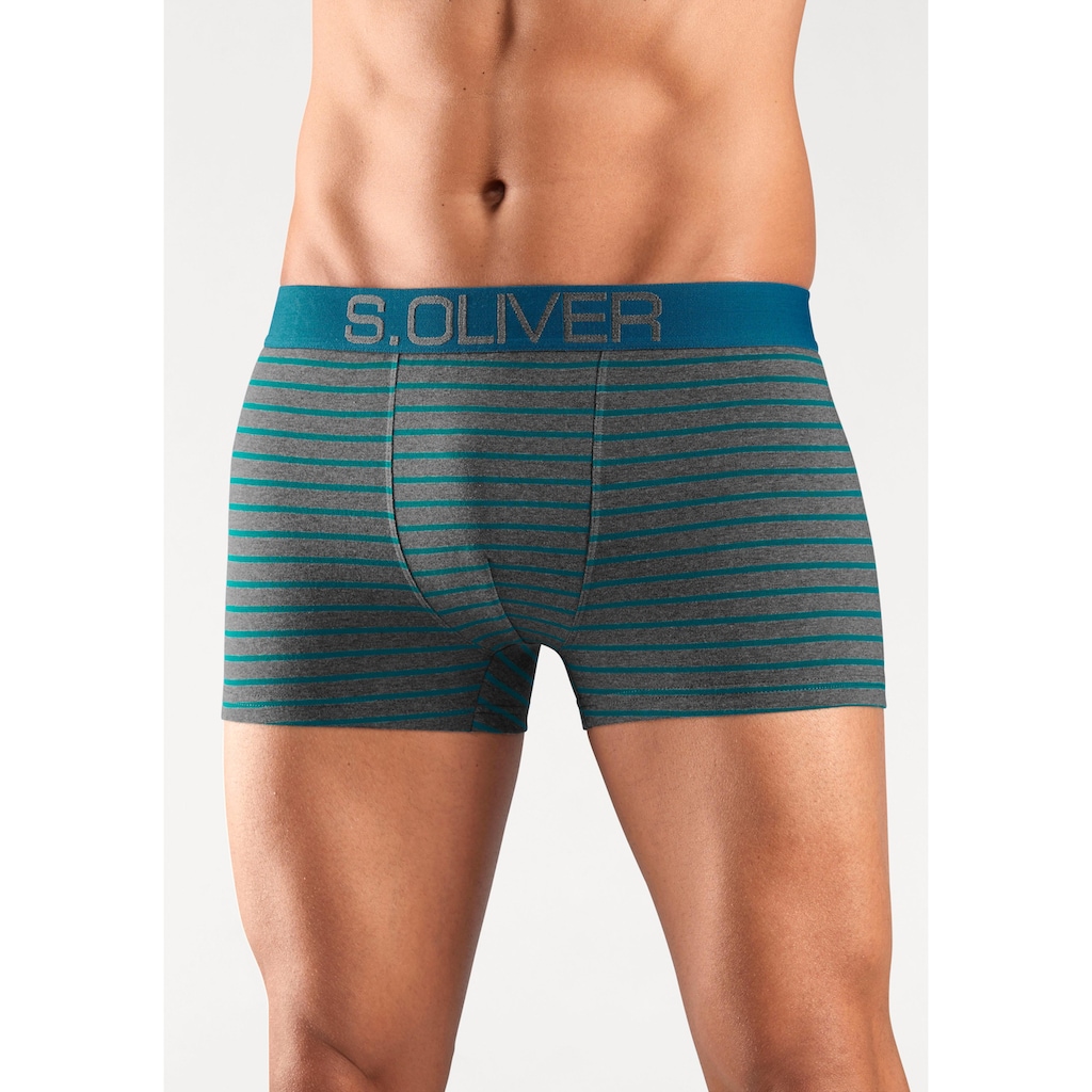 s.Oliver Boxer »Boxershorts für Herren«, (Packung, 4 St.), mit kontrastfarbenem Webbund