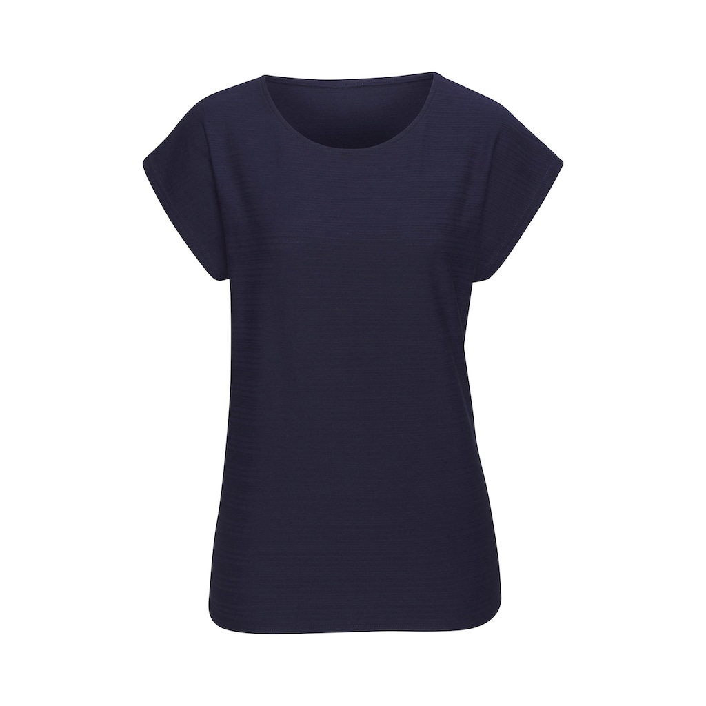 Vivance T-Shirt »mit modischer Streifenstruktur«, (Packung), aus weicher Baumwoll-Qualität