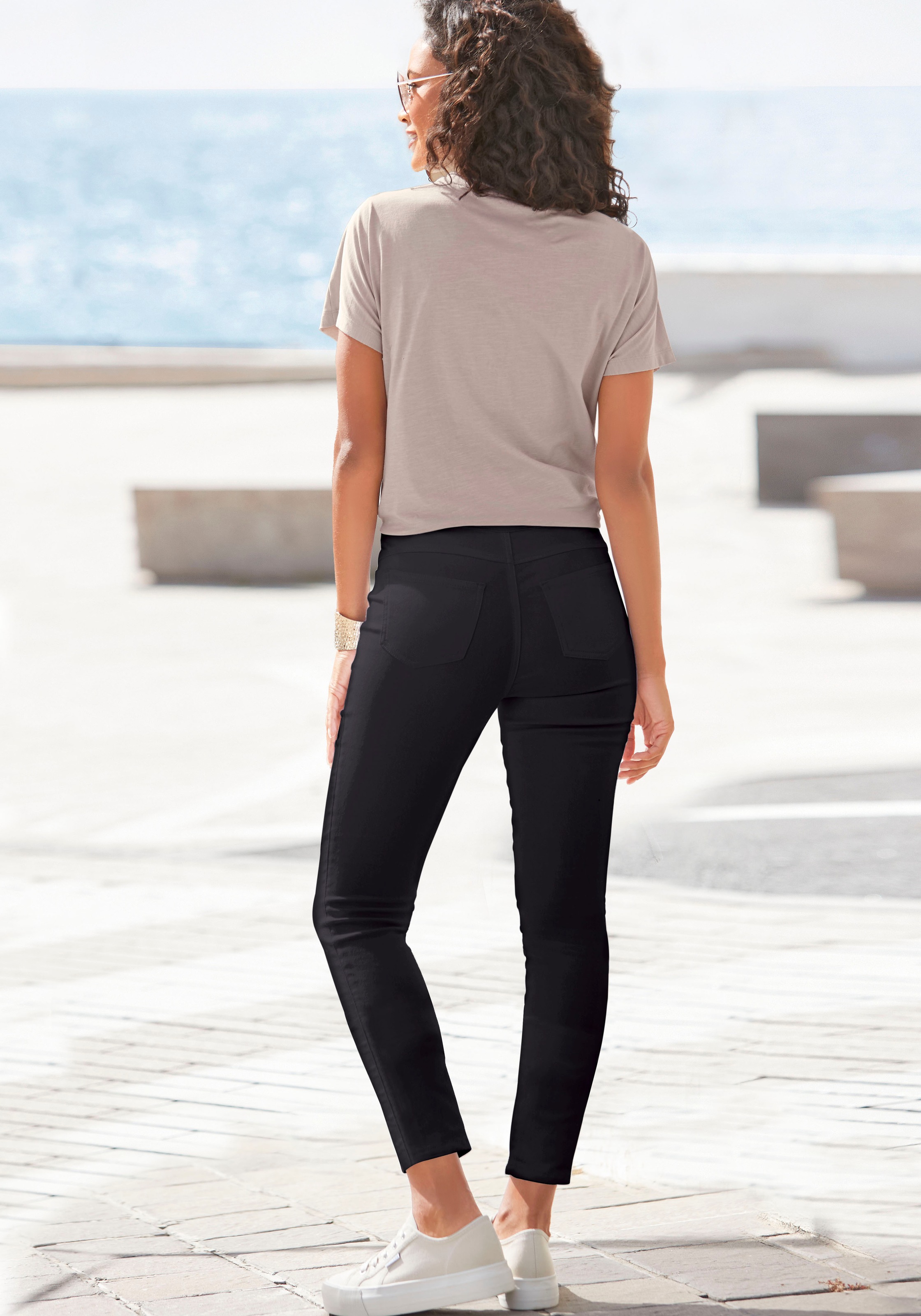 Vivance Jeggings mit Zipperdetails, elastische Skinny-Jeans, Basic