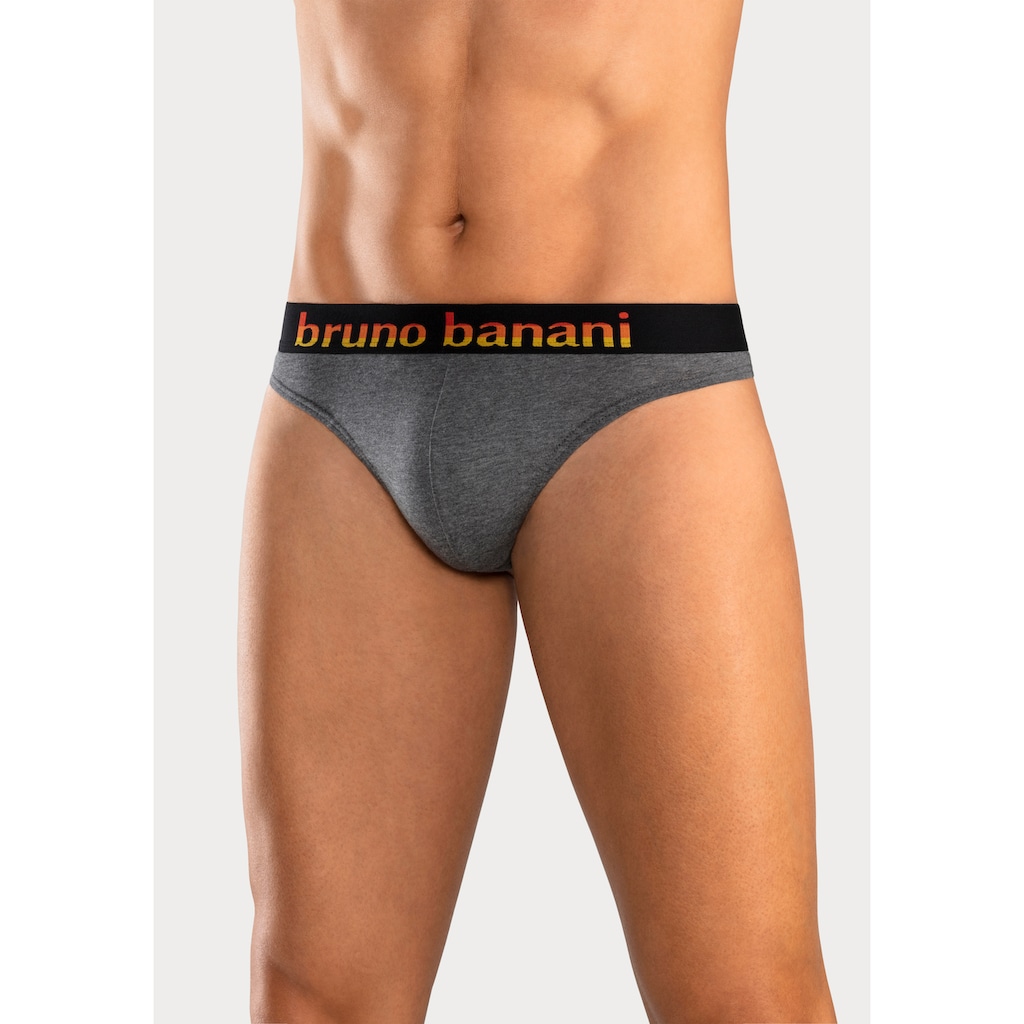 Bruno Banani String, (Packung, 5 St.), mit Streifen Logo Webbund