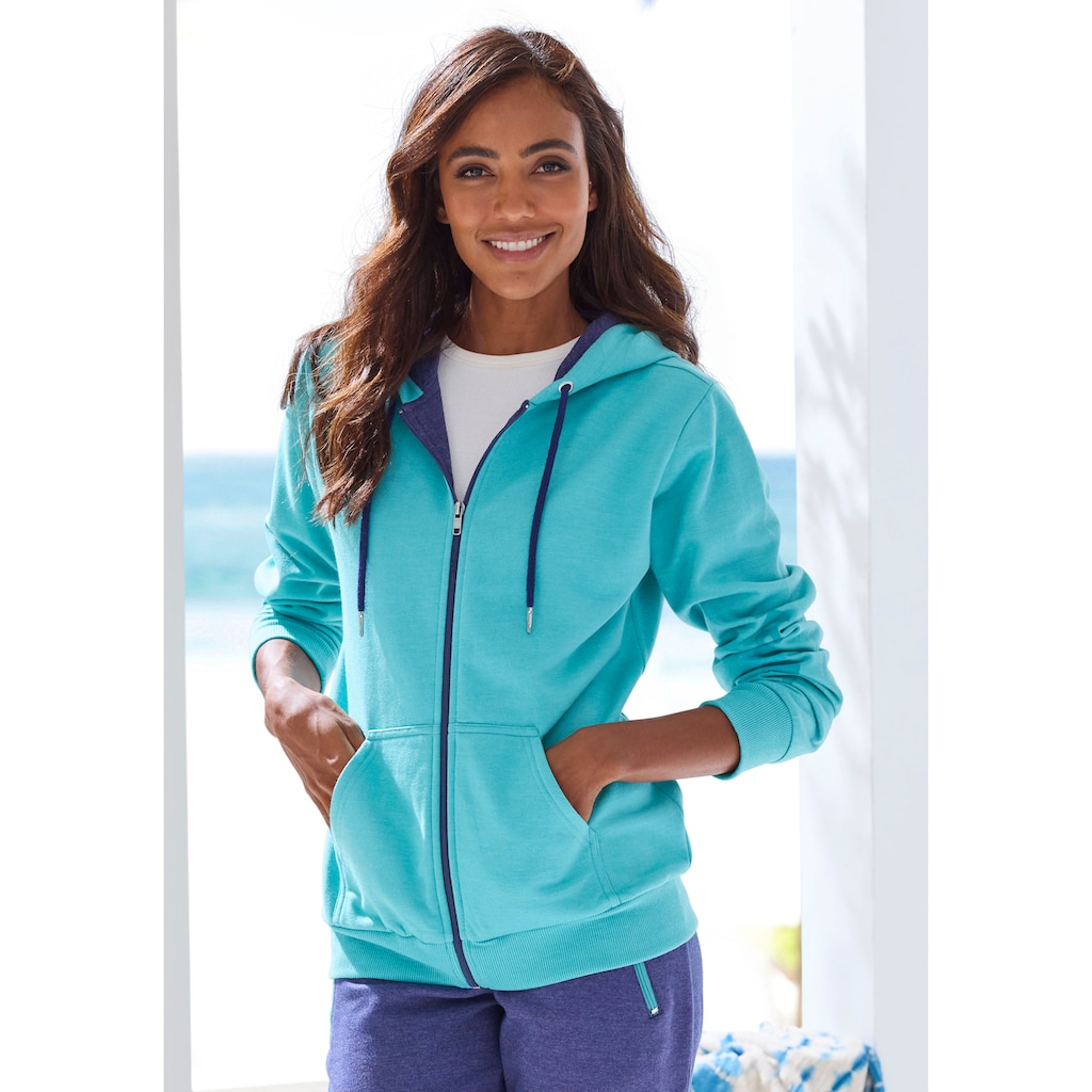 KangaROOS Sweatjacke, mit kontrastfarbenen Details, Loungewear