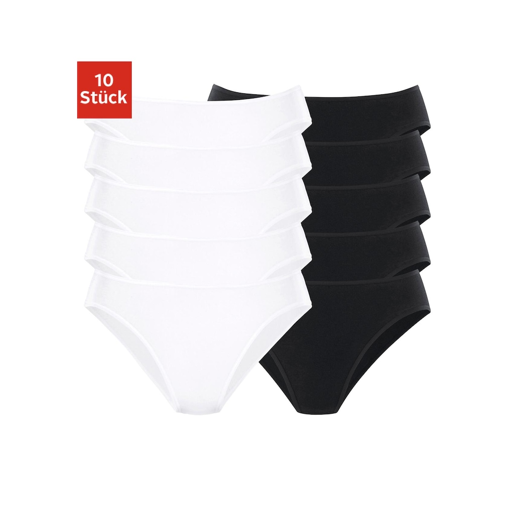 petite fleur Bikinislip, (10er-Pack), aus elastischer Baumwolle