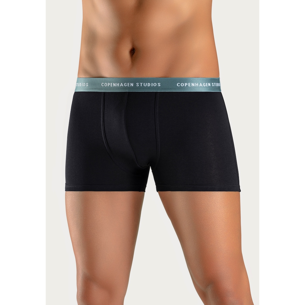 Copenhagen Studios Boxer »Boxershorts für Herren«, (3 St.), mit farbigem Logo-Bund