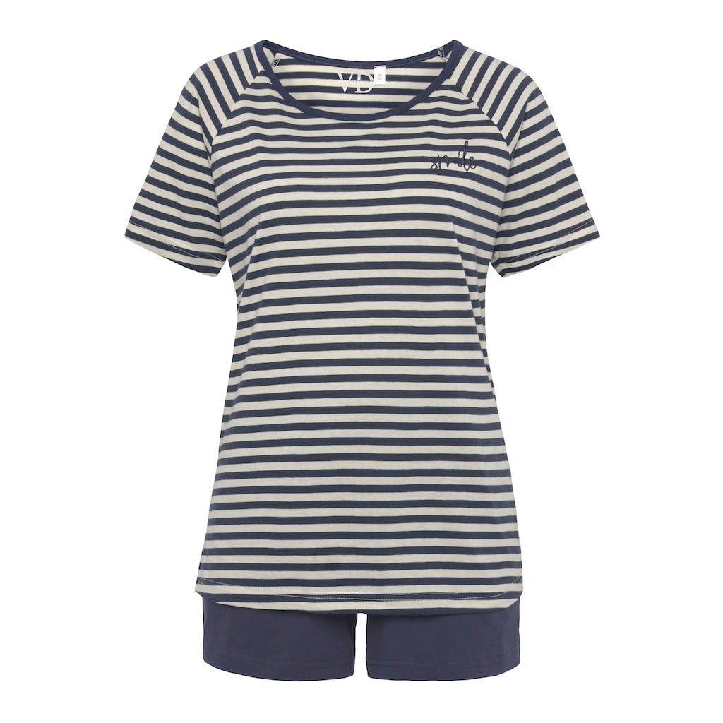 Vivance Dreams Shorty, (2 tlg.), mit schönem Streifenmuster