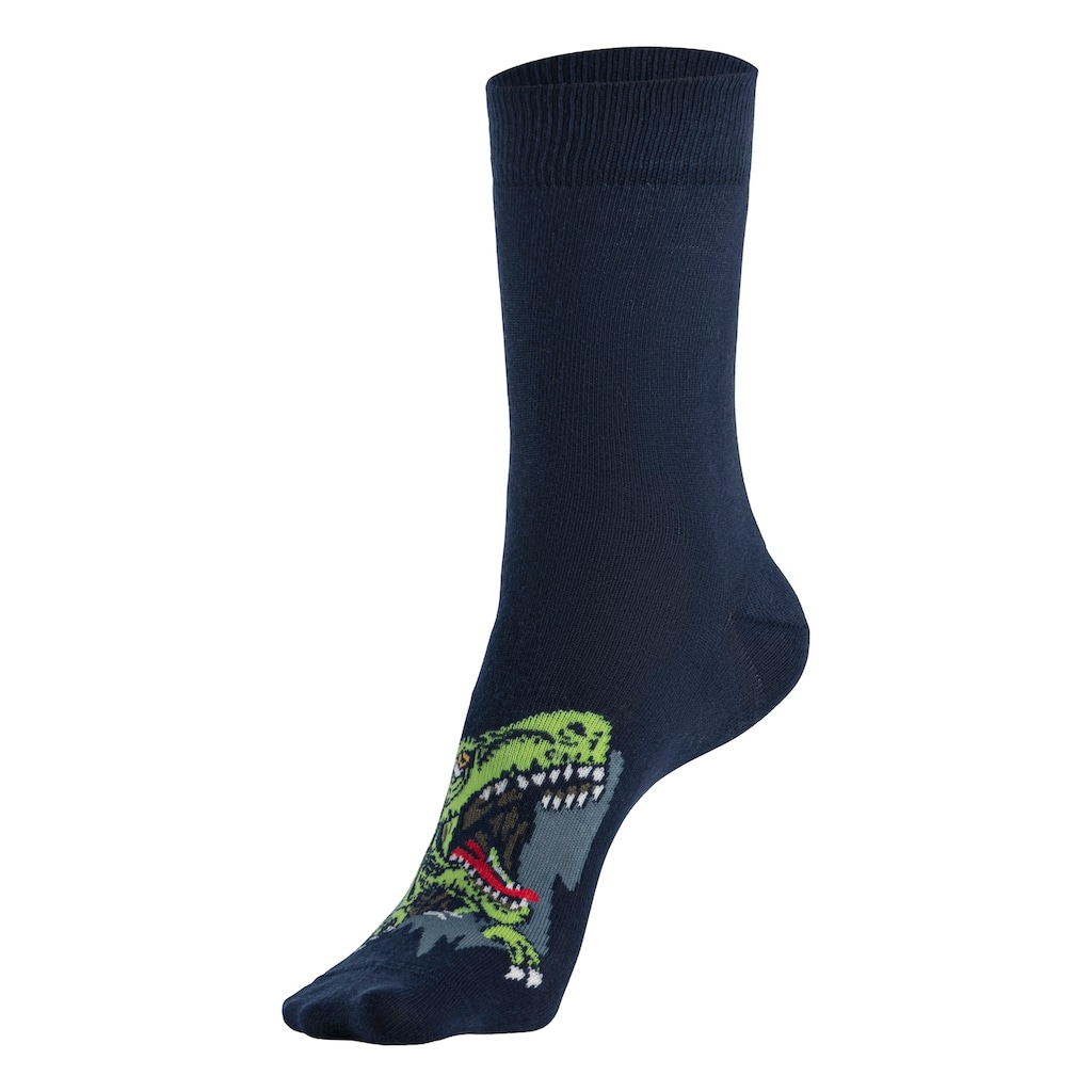 H.I.S Socken, (Packung, 5 Paar), mit Dinosauriermotiven